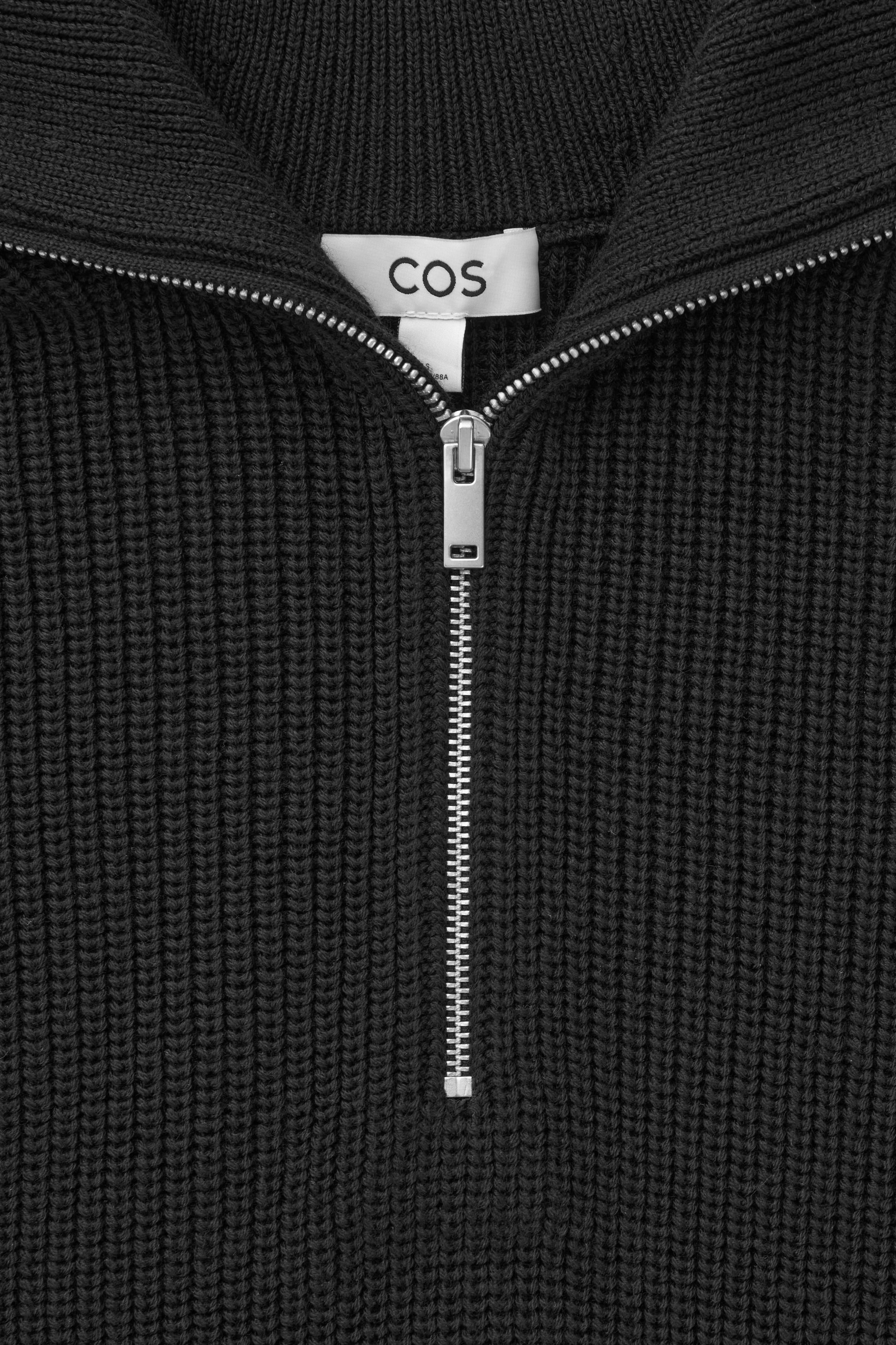 WOOL AND COTTON HALF-ZIP JUMPER