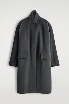 TAILORED WOOL-ZIBELINE LONG COAT — STEEL 2