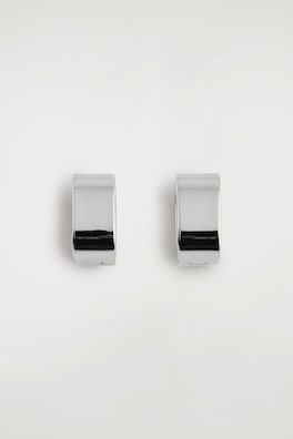 SQUARE HOOP EARRINGS — SILVER 3