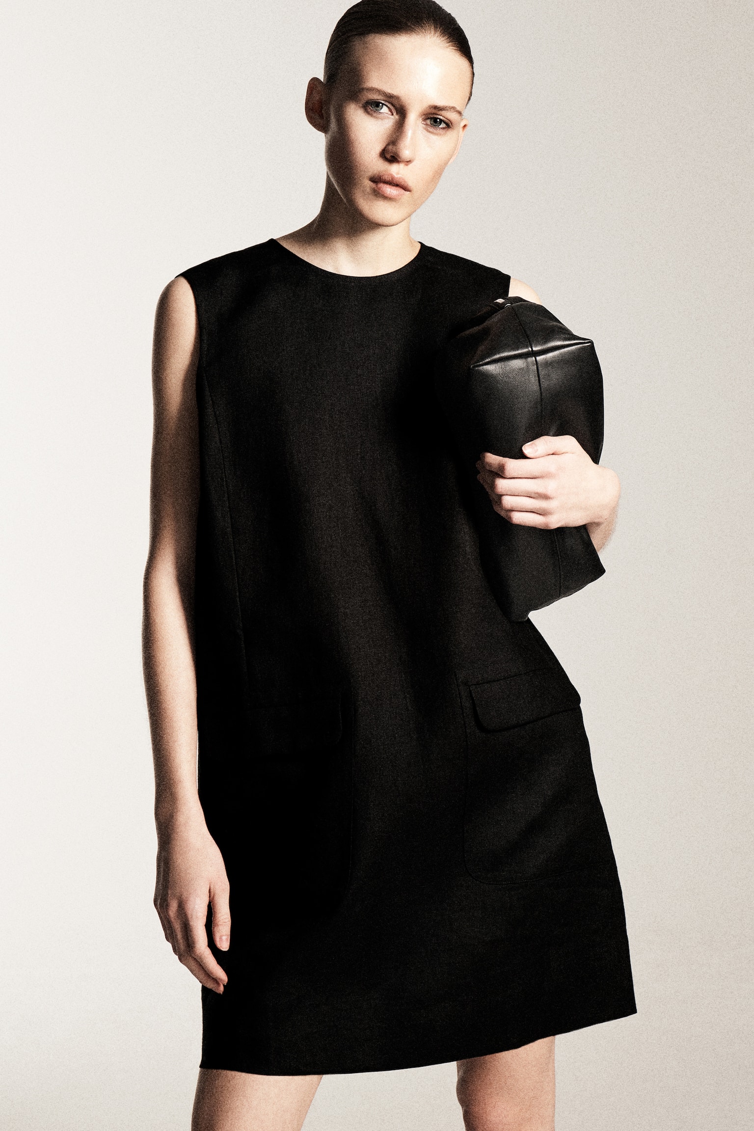 שמלת שיפט קצרה מפשתן - 8