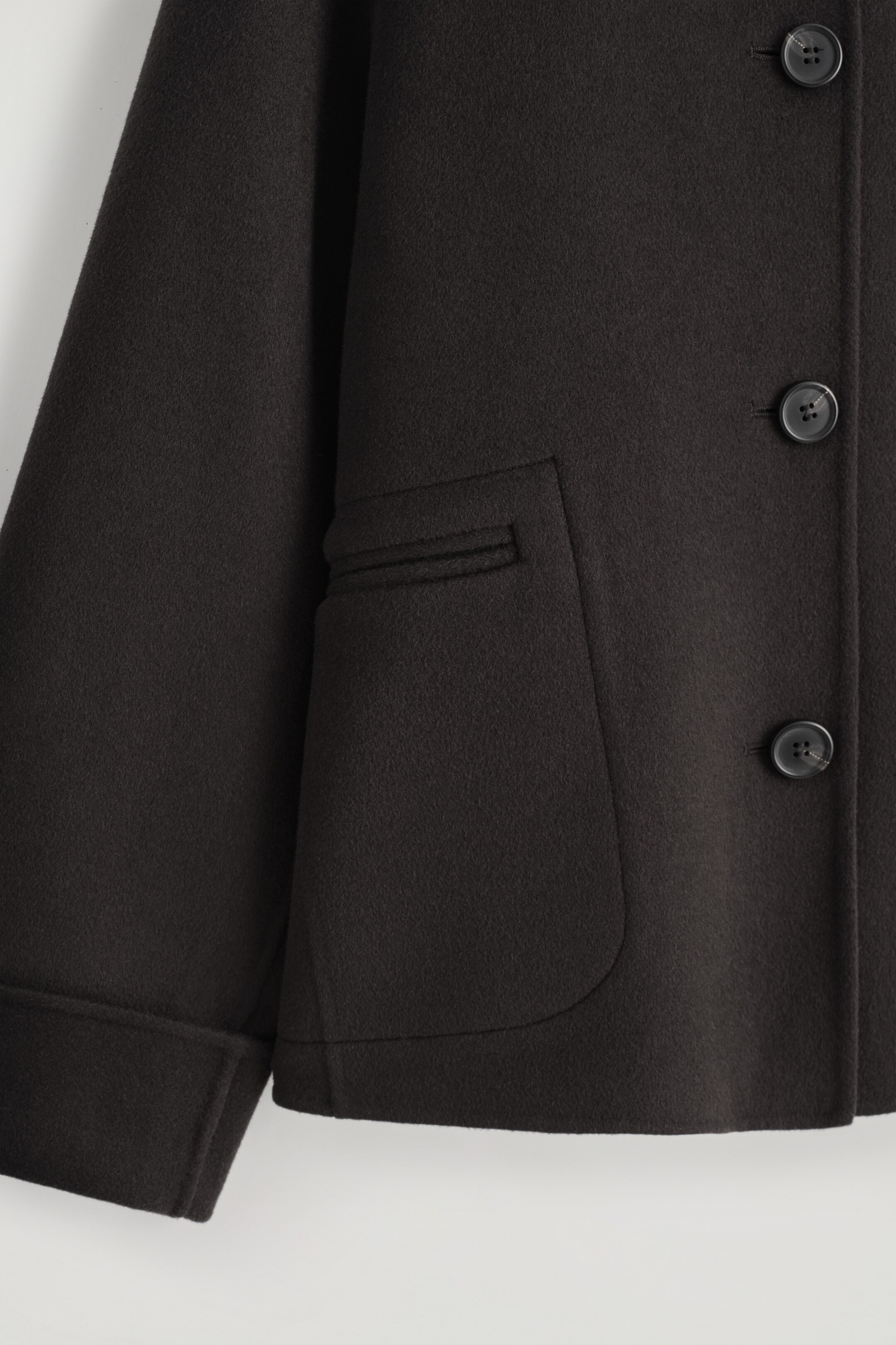 Ingrandisci l'immagine: DOUBLE-FACED WOOL SHORT JACKET - DARK BROWN - DONNA | H&M CH 7