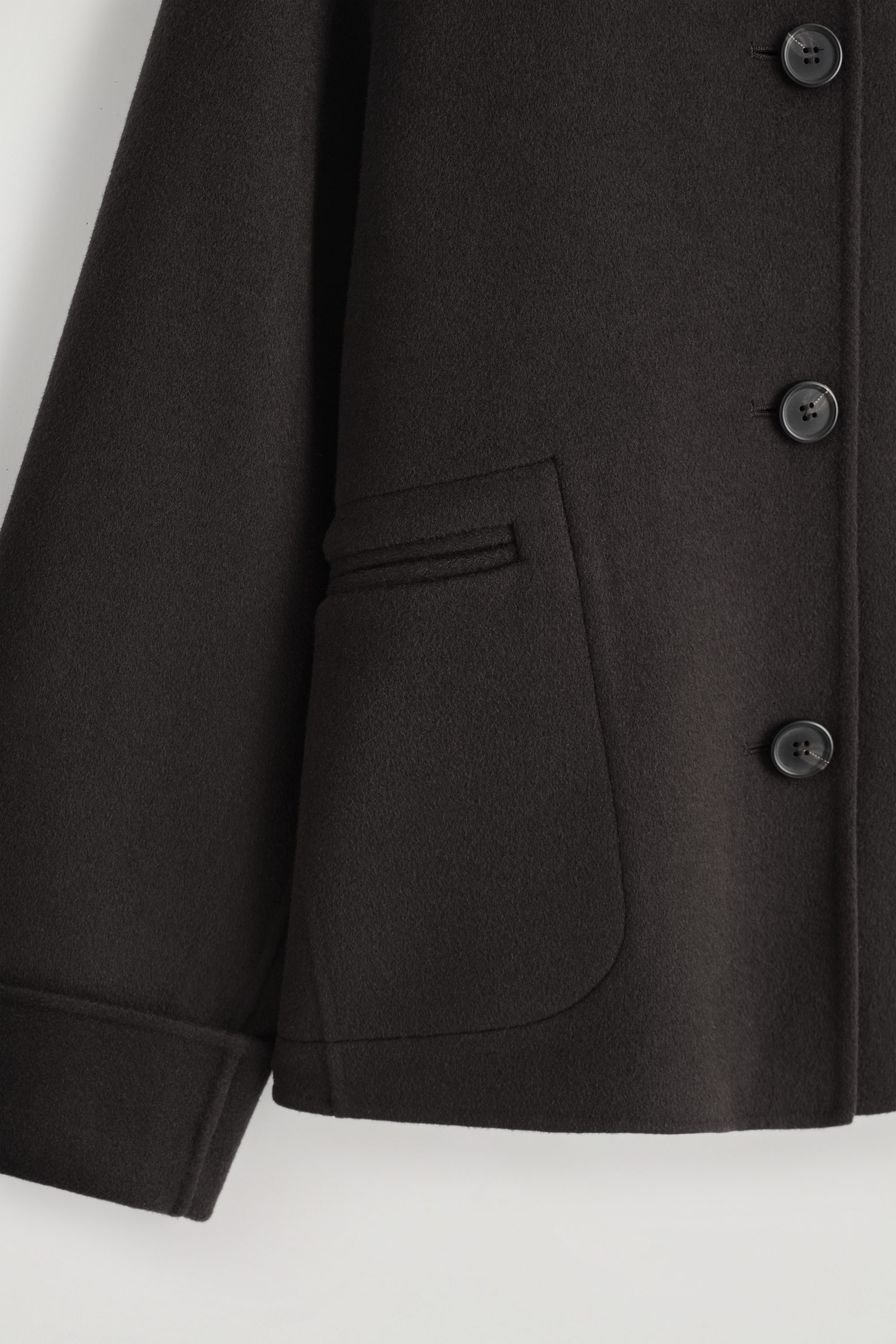 ジャケット・アウター wool double short coat FEKETE smyeon DOUBLE-FACED WOOL SHORT JACKET - DARK BROWN | COS NL