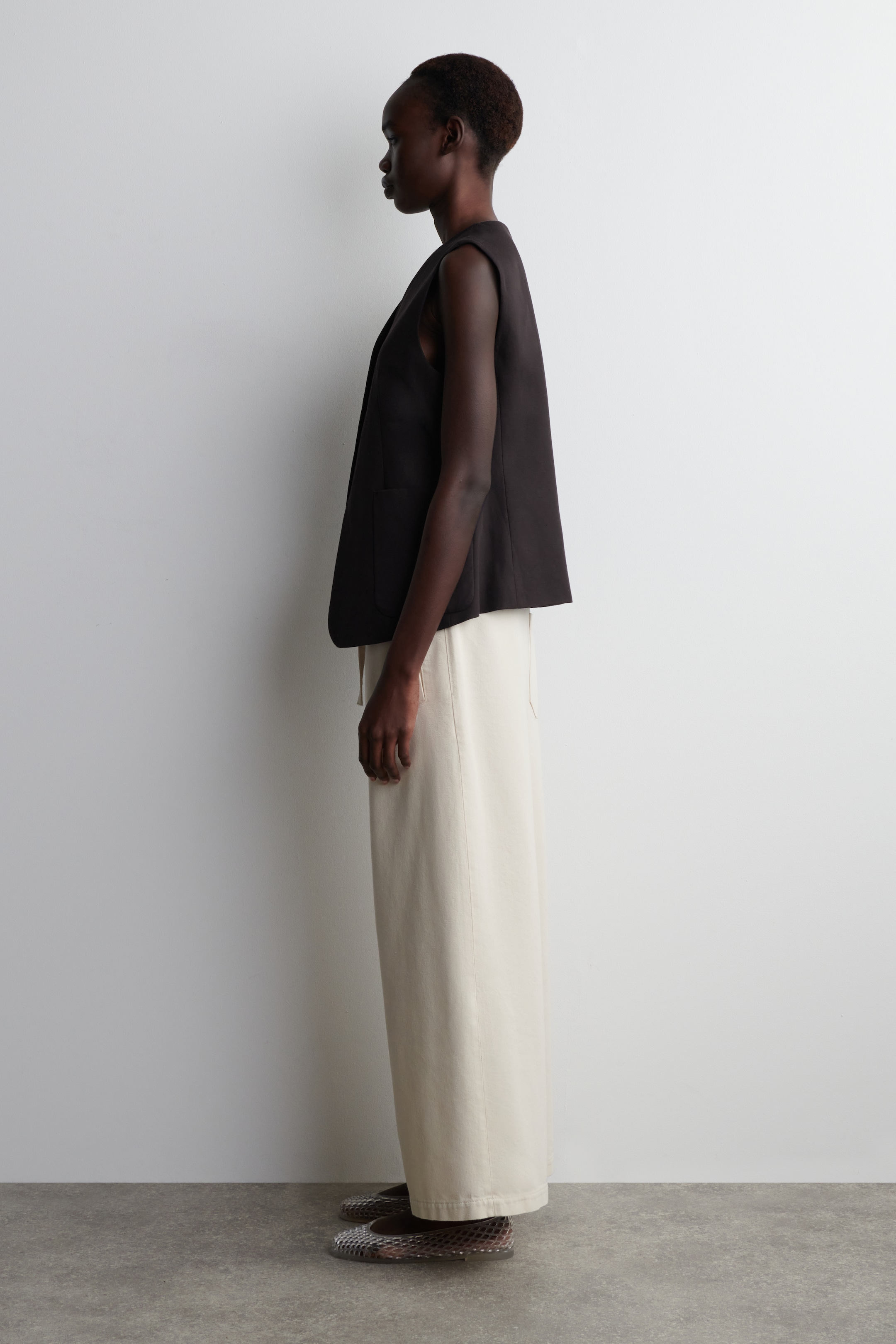 Agrandir l'image: PANTALON COURT LARGE EN DENIM - ÉCRU - FEMME | H&M FR 3