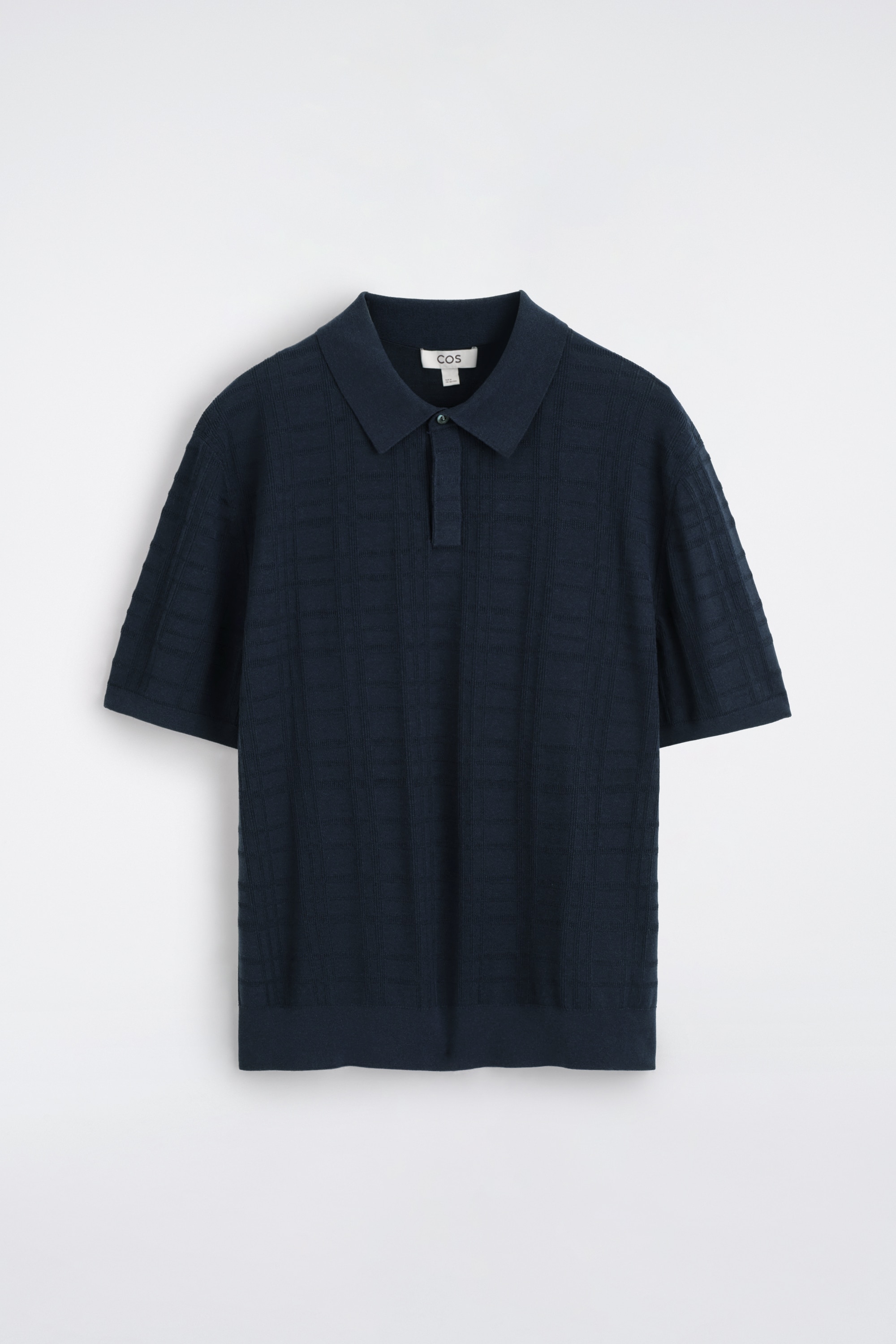 POLO PUNTO JACQUARD CUADROS - AZUL MARINO/A CUADROS