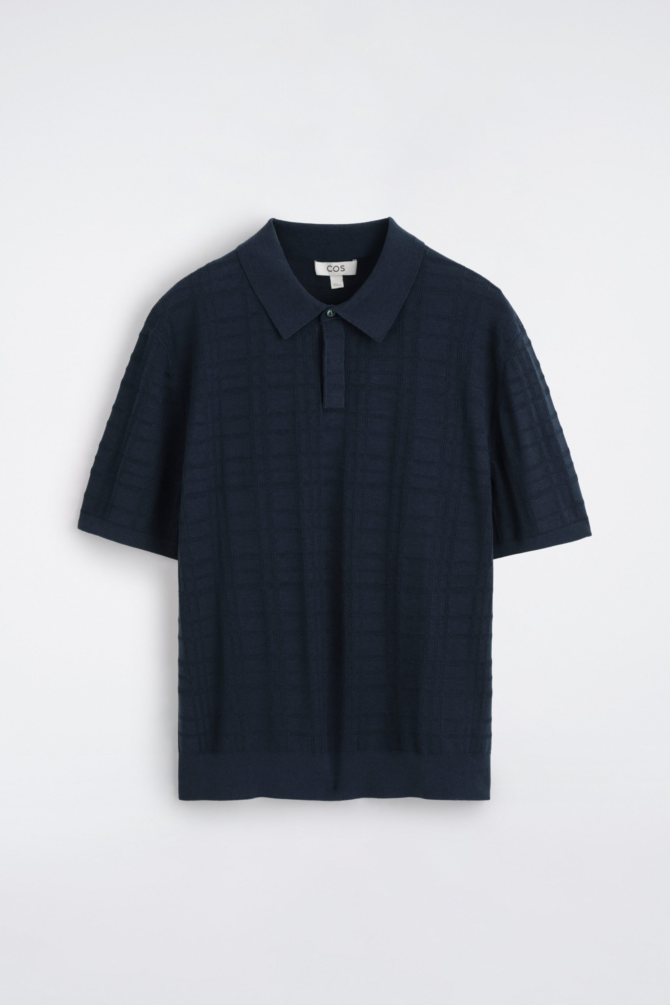 CHECKED JACQUARD-KNIT POLO SHIRT