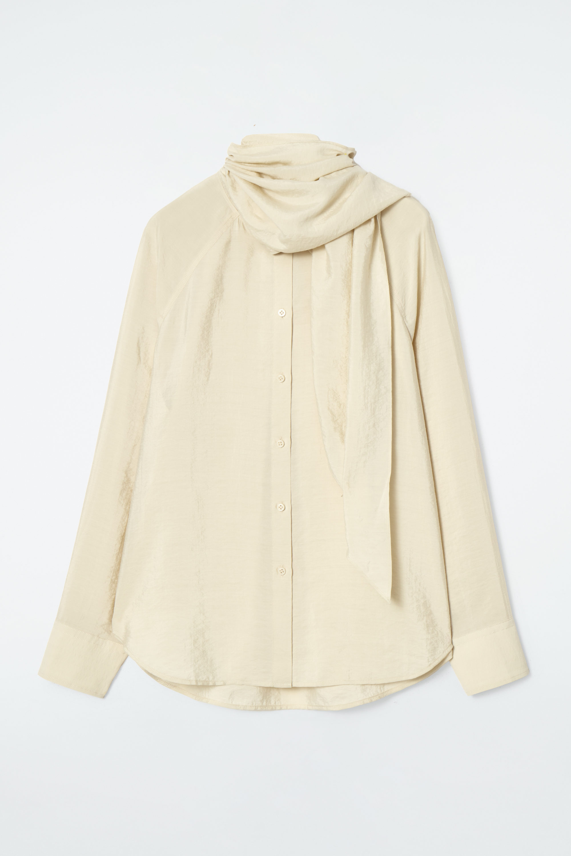 Her lip to Scarf-Collar Blouse Sサイズ SCARF-DETAIL SILK BLOUSE - BEIGE | COS