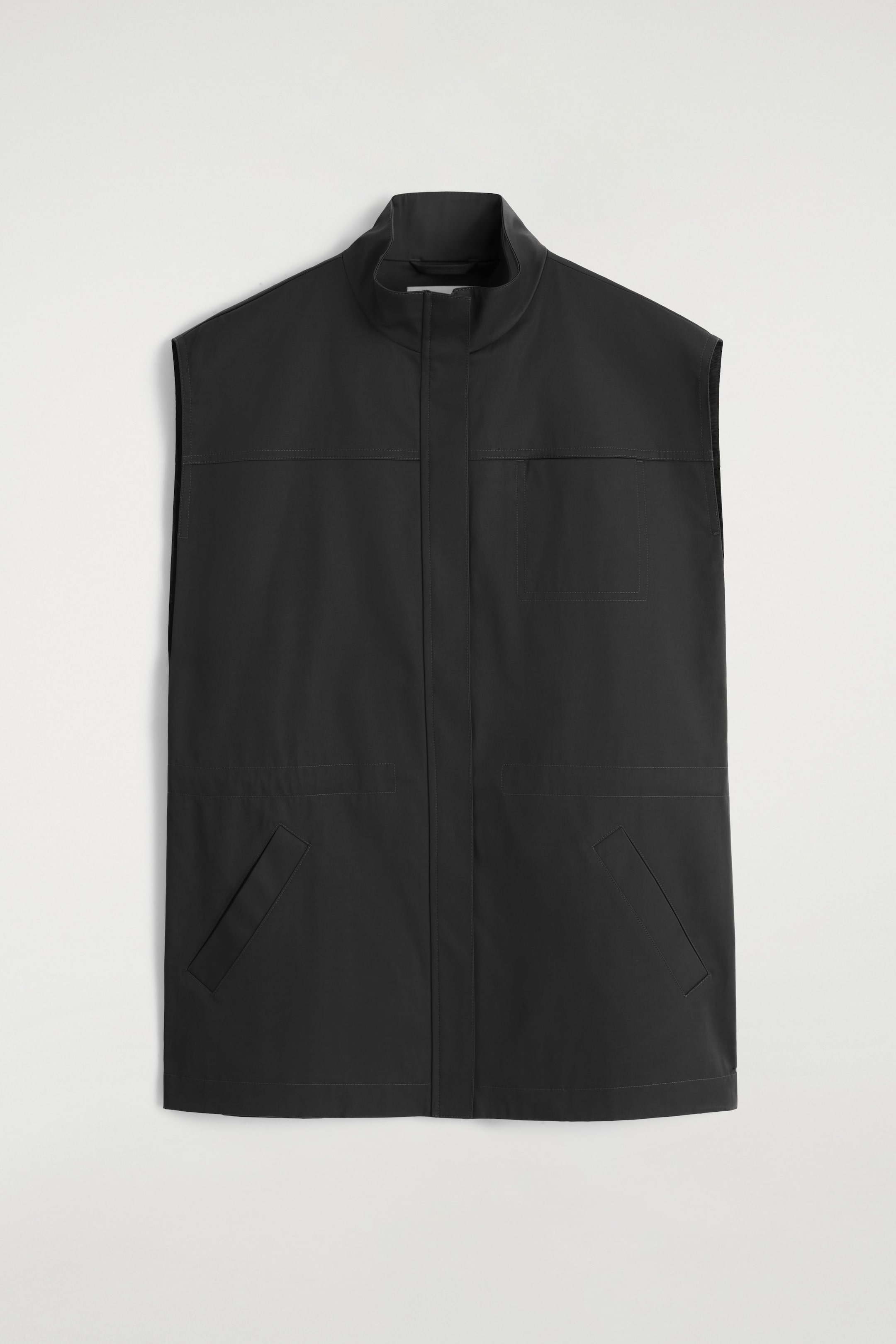 MOCK-NECK UTILITY VEST
