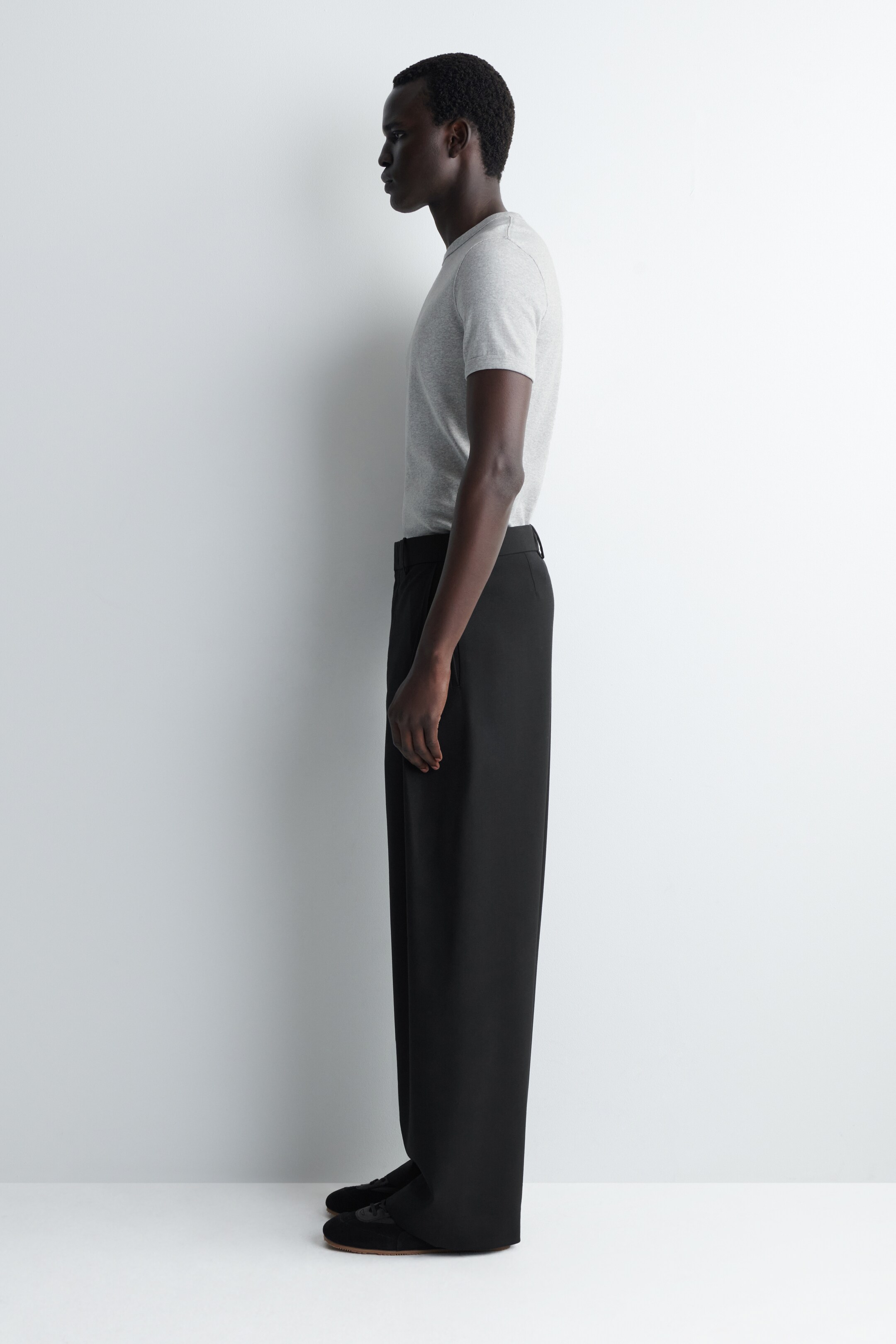 Ingrandisci l'immagine: SLIM RIBBED COTTON T-SHIRT - LIGHT GREY - UOMO | H&M CH 7