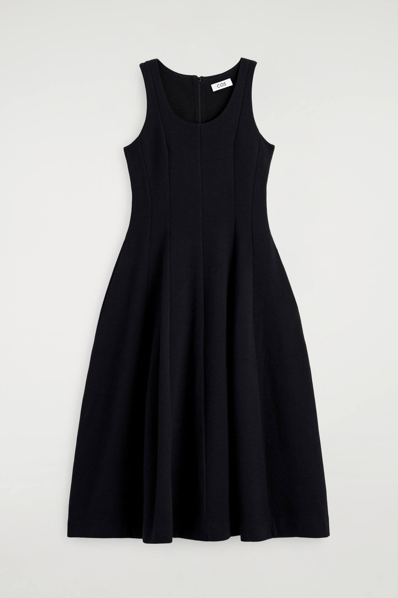 ROBE MIDI SCULPTÉE EN COTON - NOIR/BLANC - 2