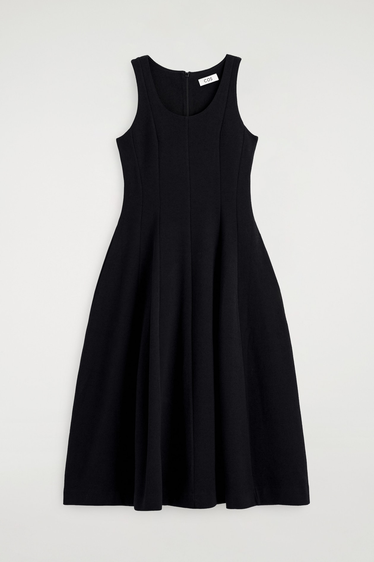 SCULPTED COTTON MIDI DRESS - BLACK | COS US