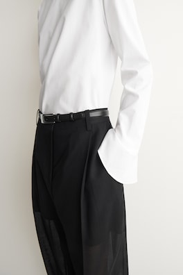 FLARED-CUFF COTTON BLOUSE — WHITE 4
