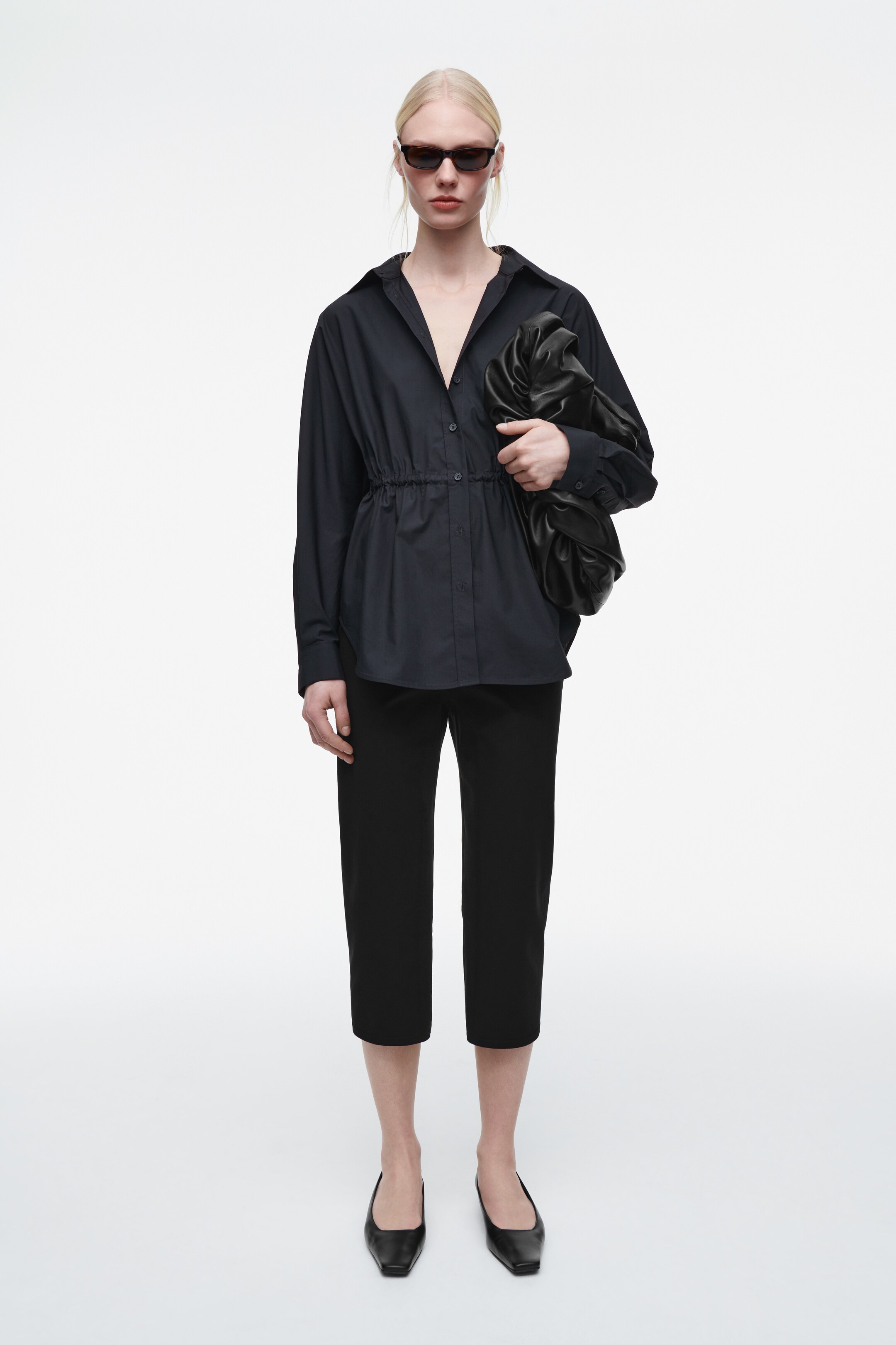 Ver imagem maior: DRAWSTRING-WAIST SHIRT - AZUL-MARINHO - SENHORA | H&M PT 3