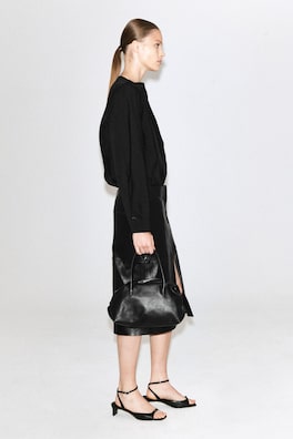 SCULPTED BOAT-NECK BLOUSE — BLACK 4