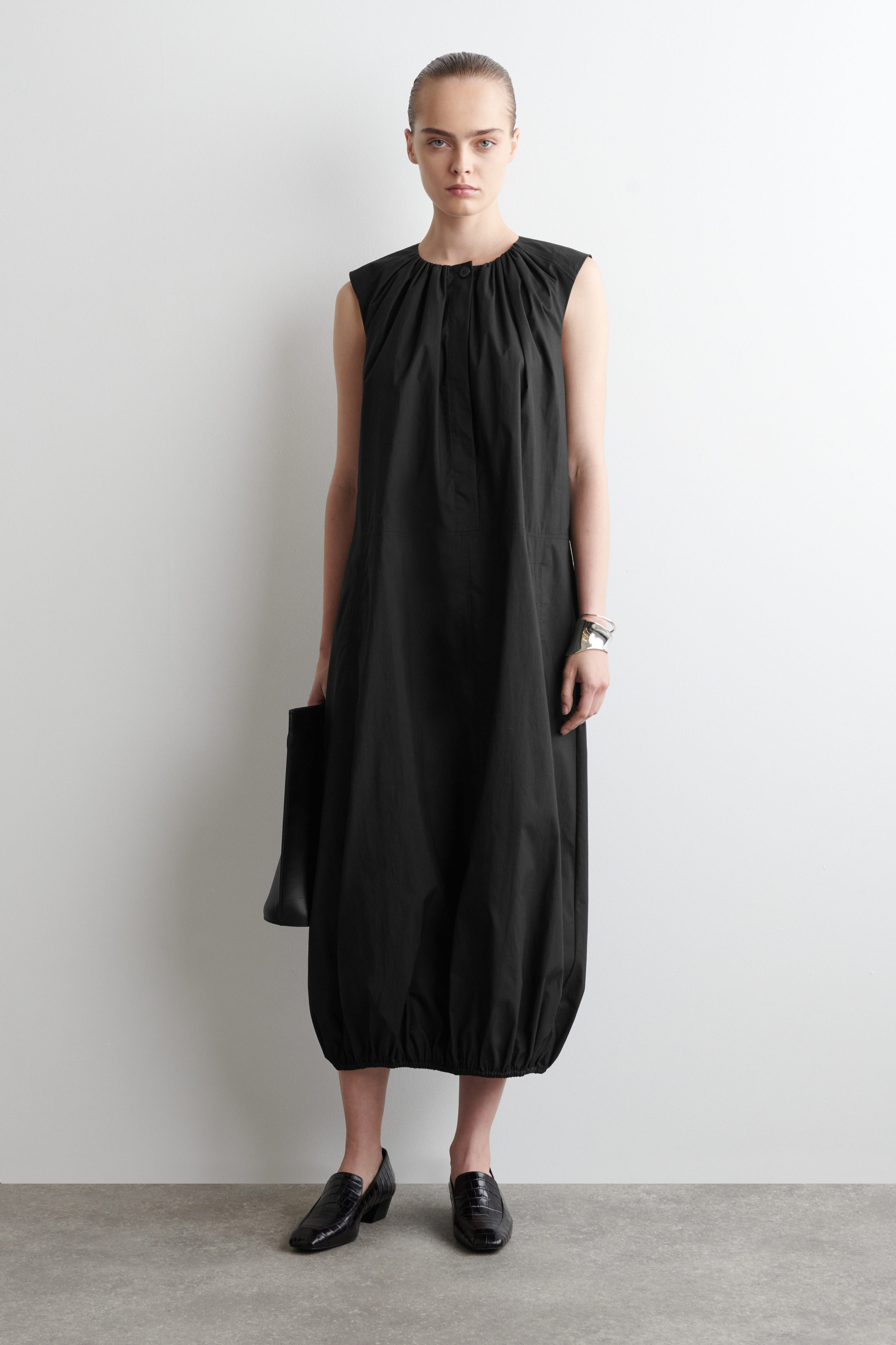 cos sleeveless bubble hem midi dress COS Sleeveless Bubble-Hem Midi Dress