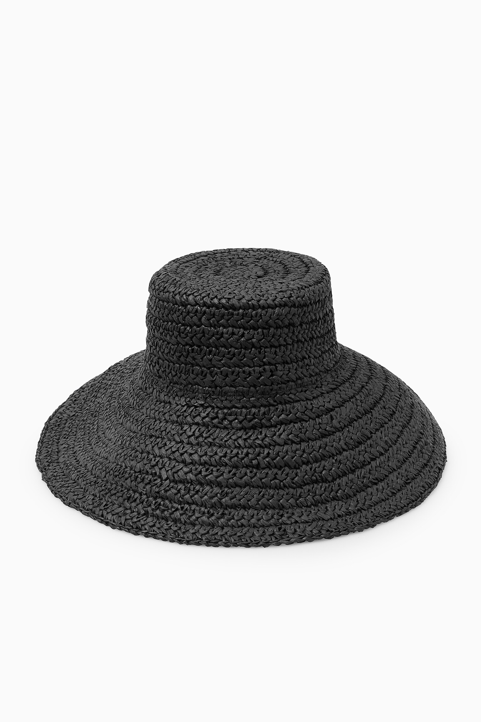 WOVEN STRAW HAT - BLACK/BEIGE - 2