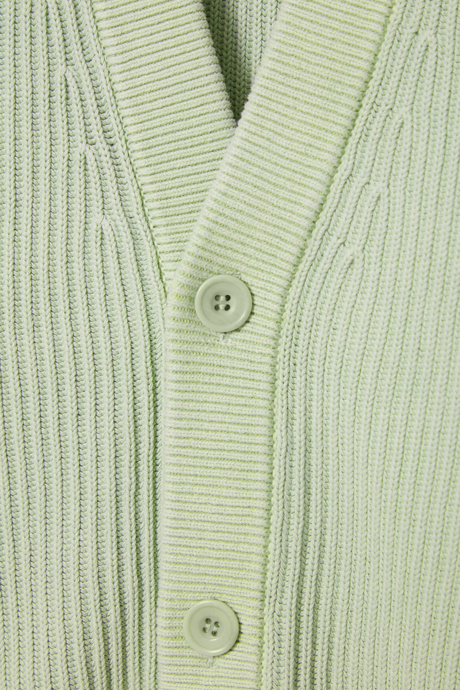 ACID-WASH COTTON CARDIGAN - LIGHT GREEN/GREY - 2