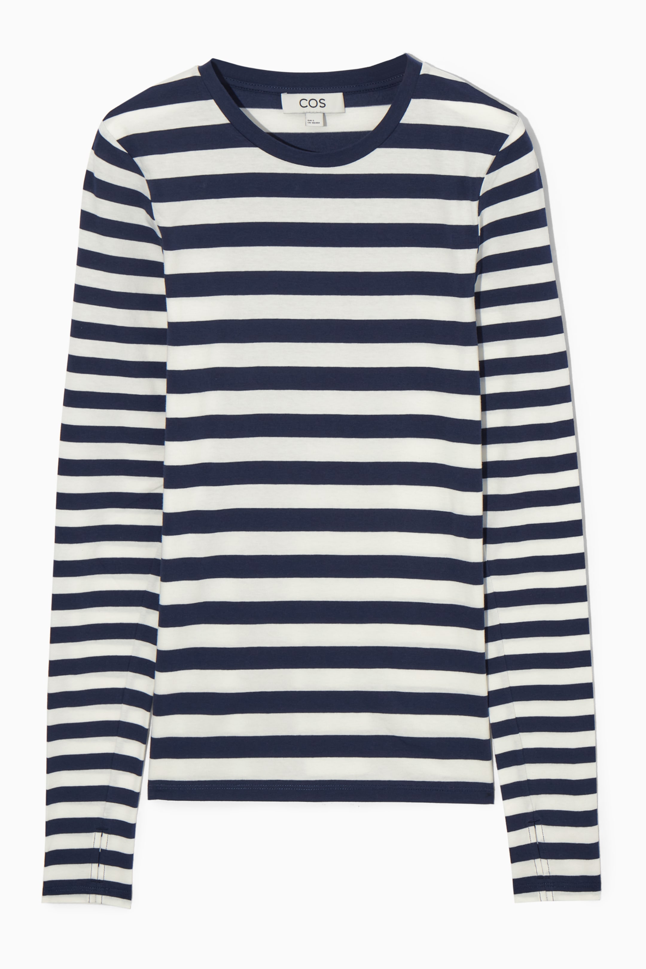 View larger image: SLIM LIGHTWEIGHT LONG-SLEEVED TOP - NAVY / STRIPED - Ladies | H&M GB 1