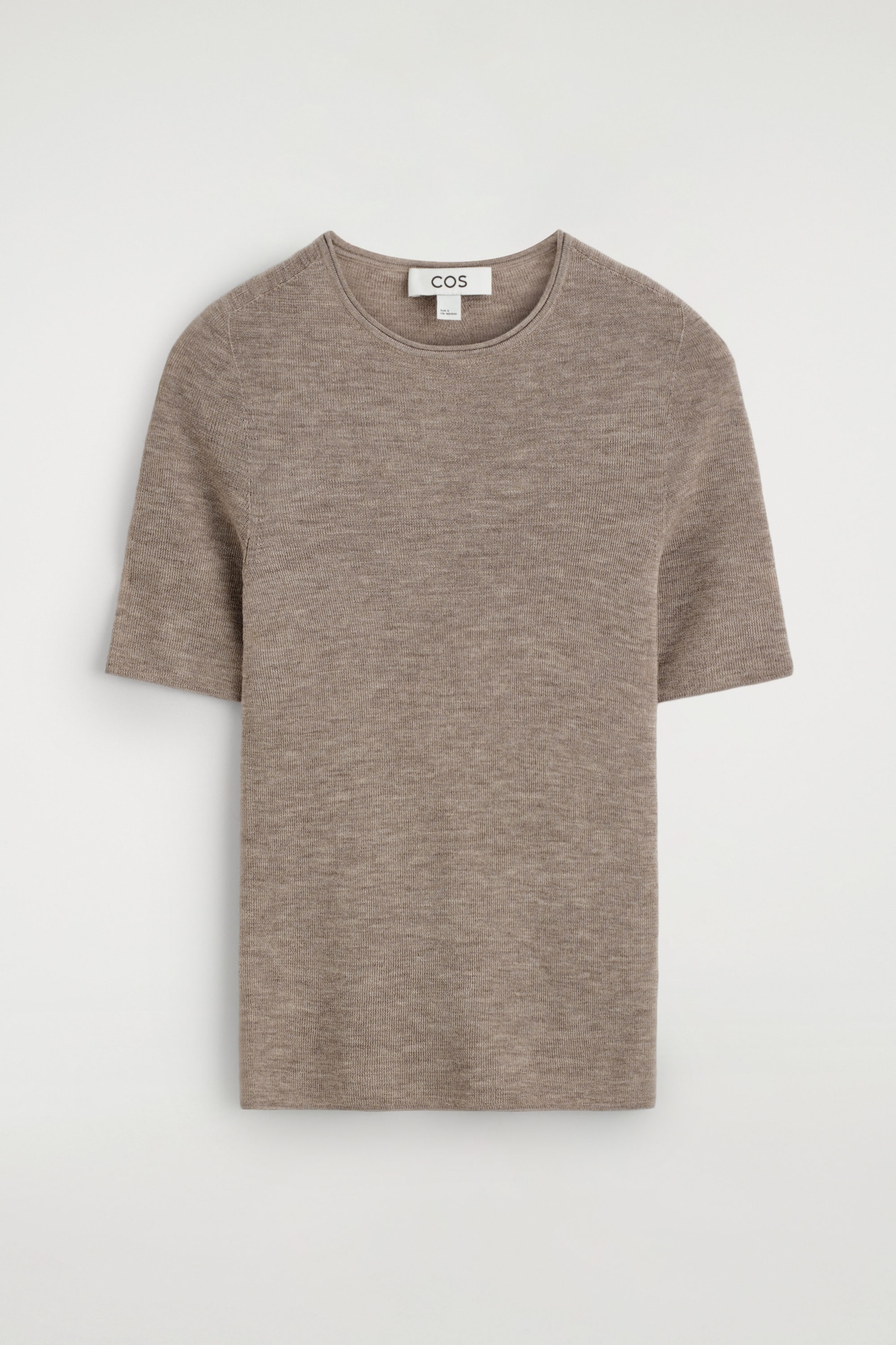 SEAMLESS MERINO WOOL T-SHIRT — BEIGE MÉLANGE