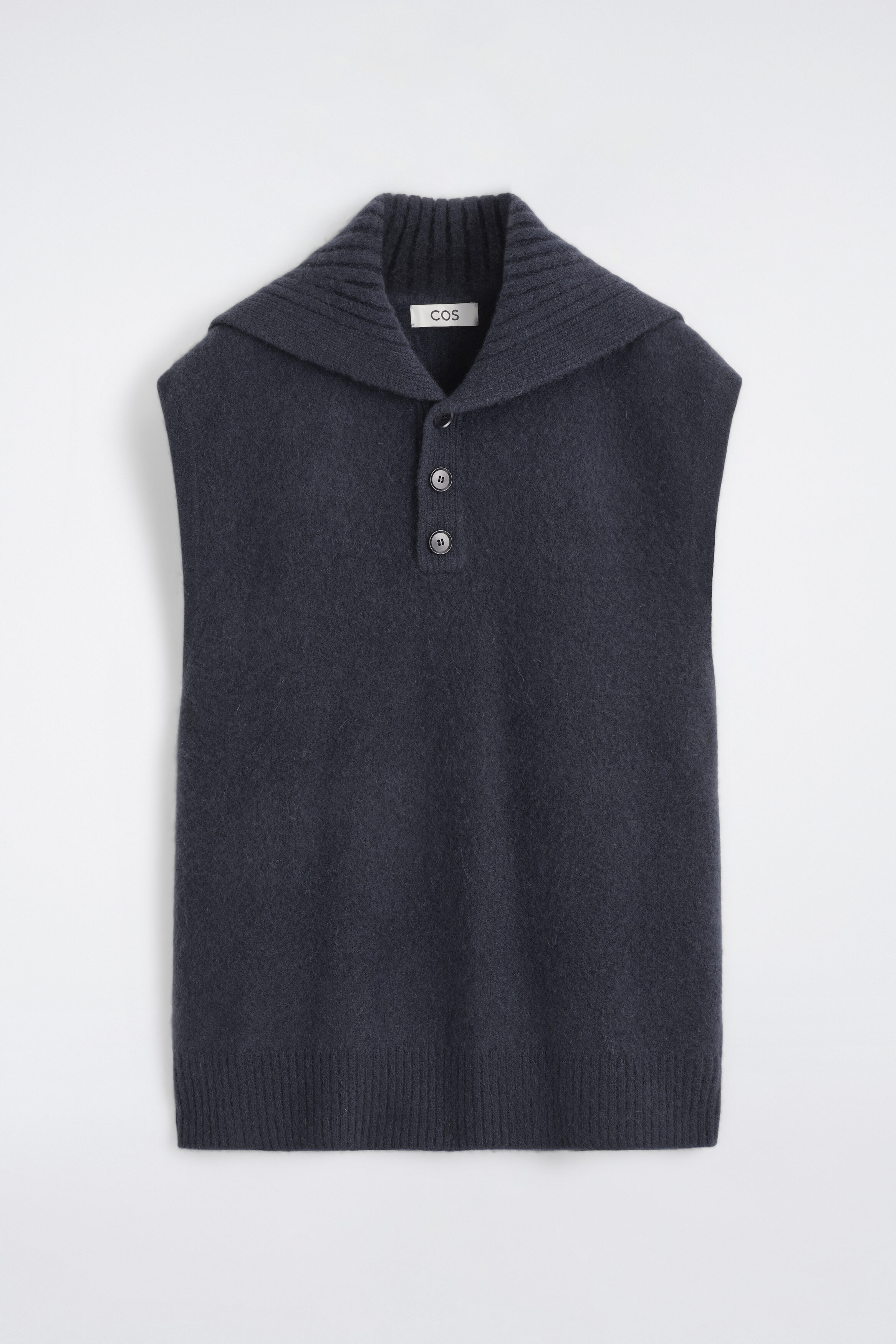BUTTONED CASHMERE MOCK-NECK TANK - thumbnail 6