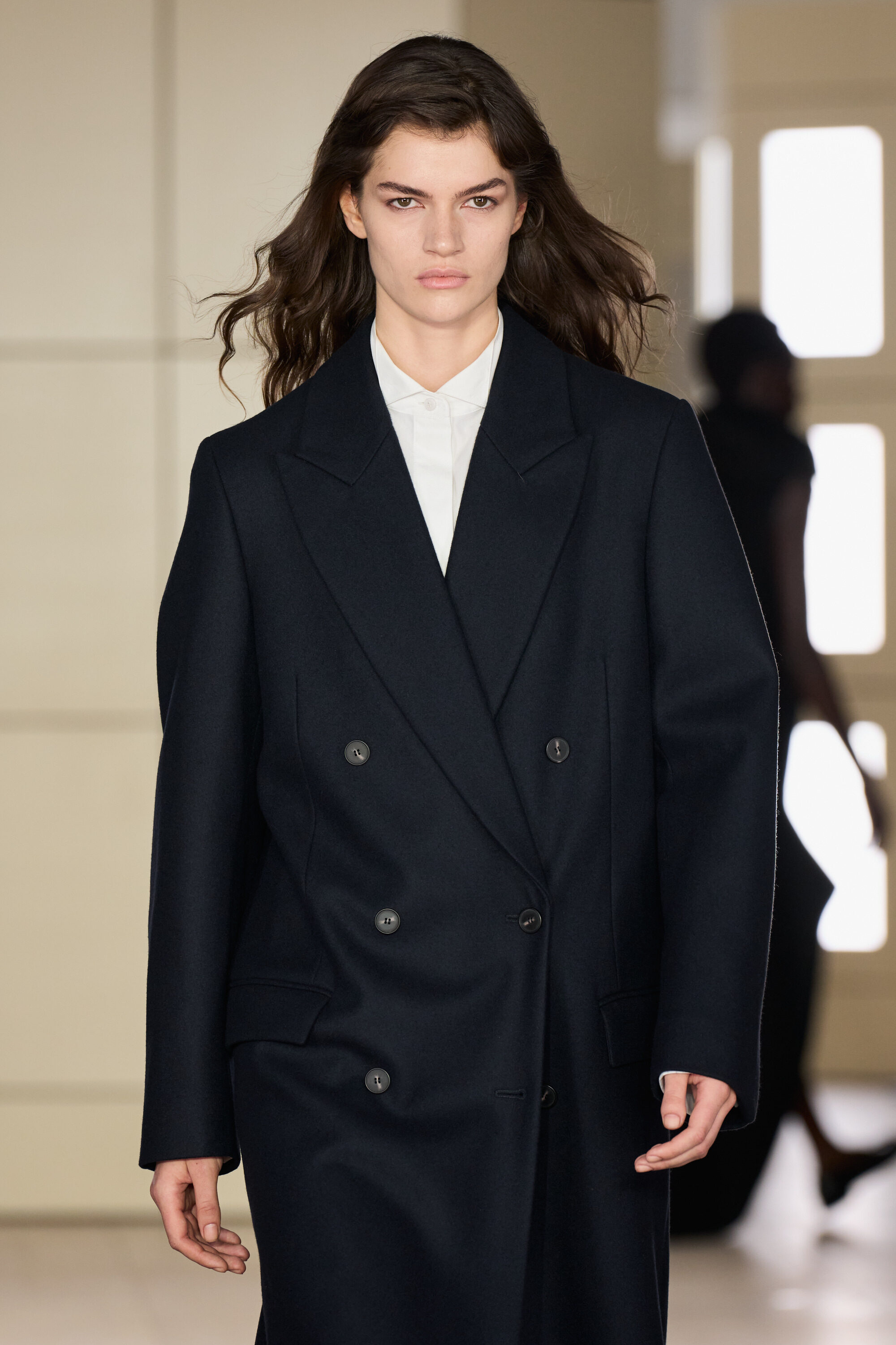 TAILORED WOOL DOUBLE-BREASTED LONG COAT - MIDNIGHT | COS US