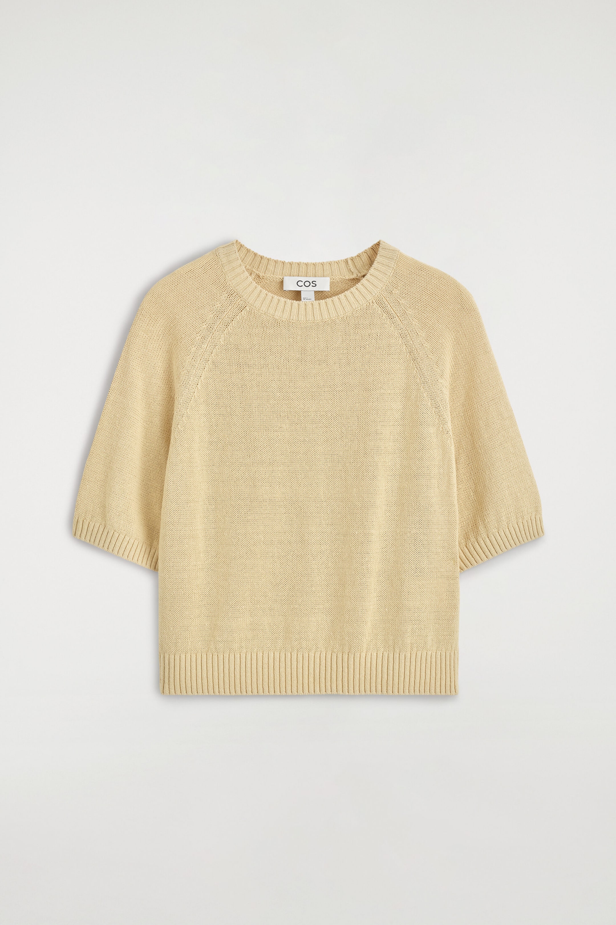 SHRUNKEN KNITTED LINEN T-SHIRT