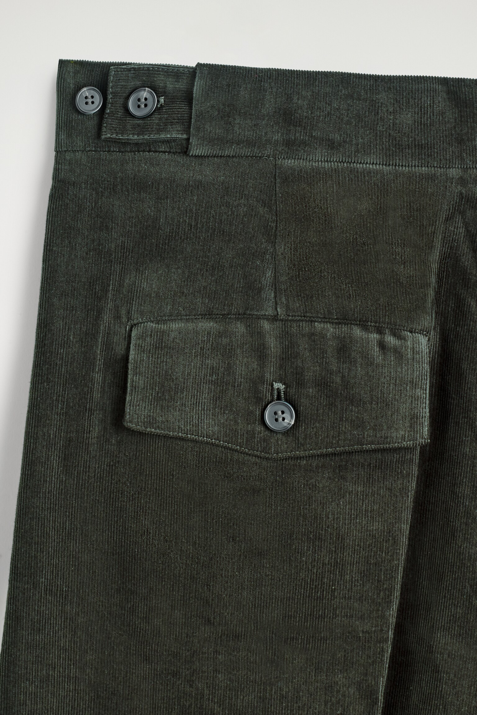 CROPPED CORDUROY TROUSERS - DARK GREEN/BLACK - 5
