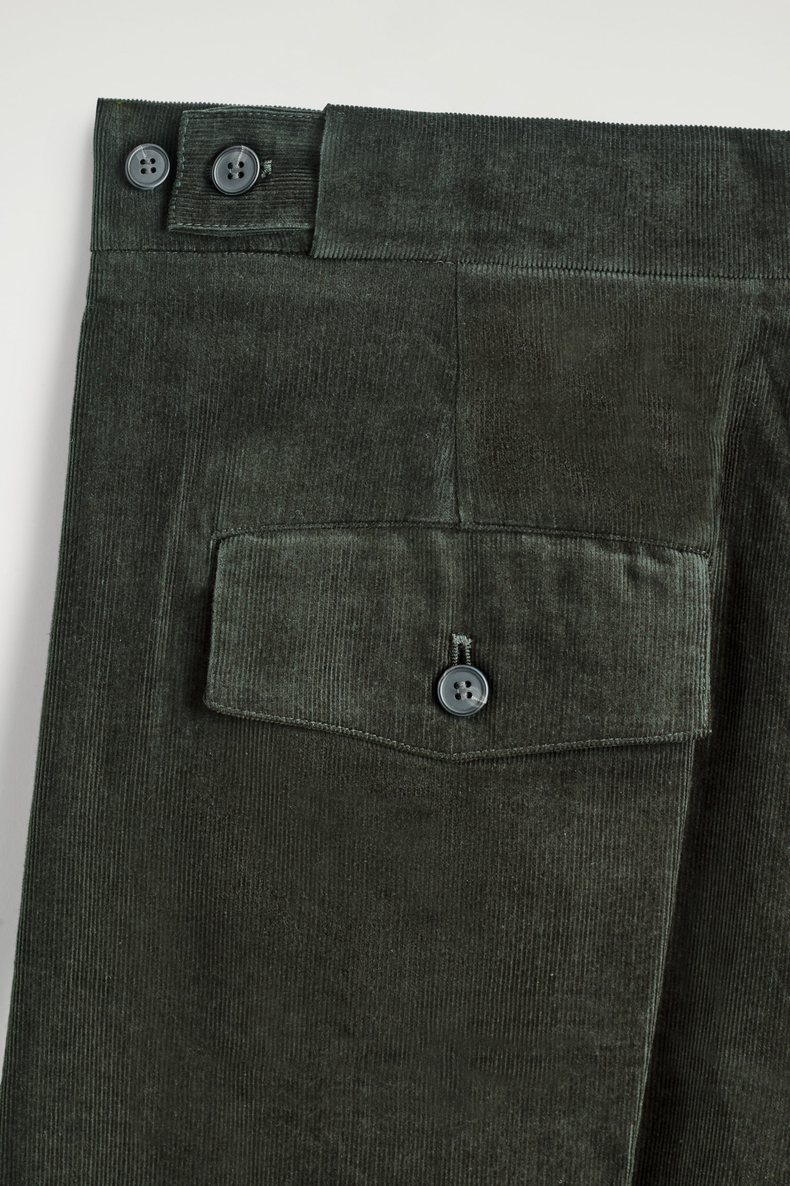 PANTALONI CROPPED IN VELLUTO A COSTE - VERDE SCURO/NERO - 4