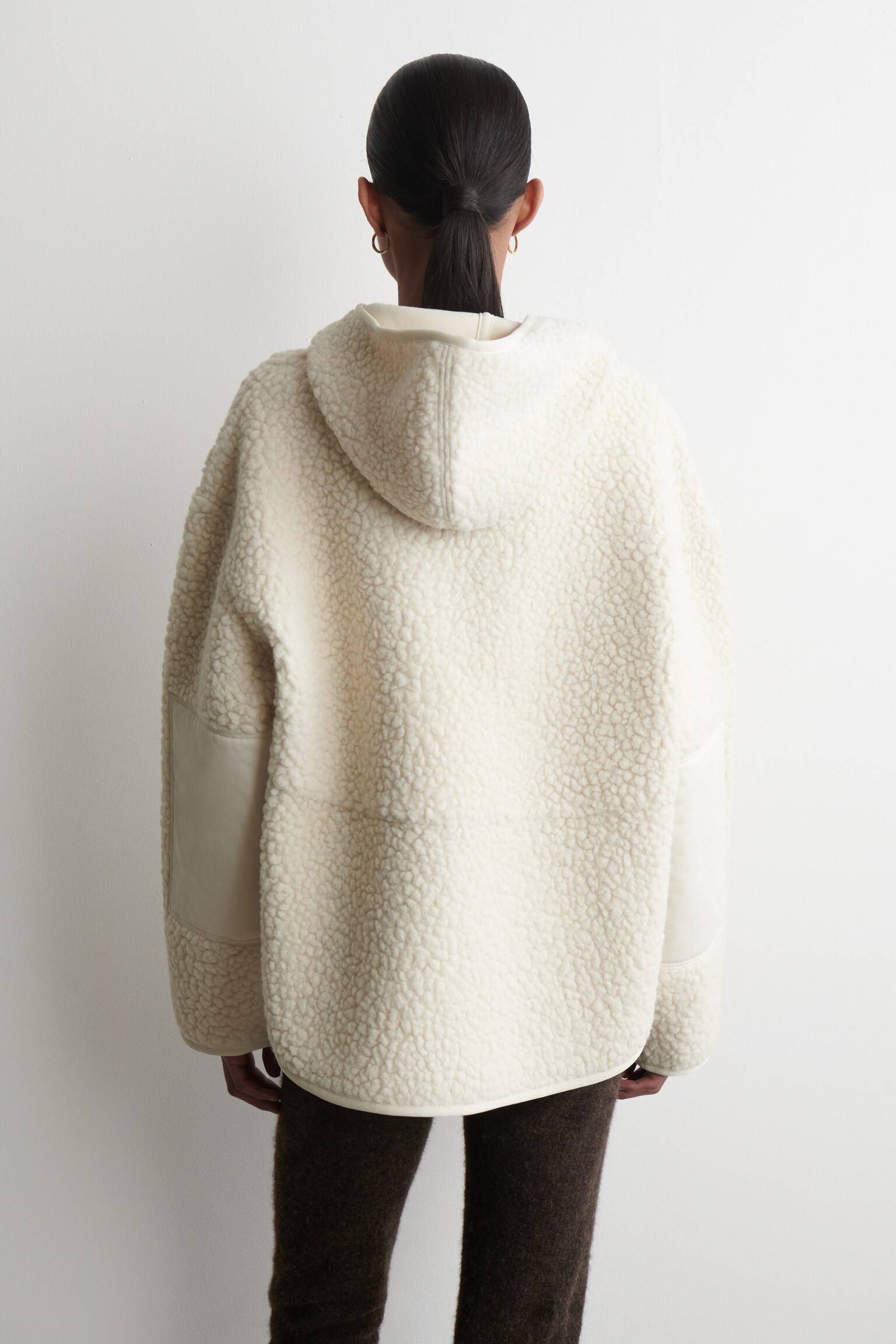 VESTE TEDDY À CAPUCHE - CRÈME - 7