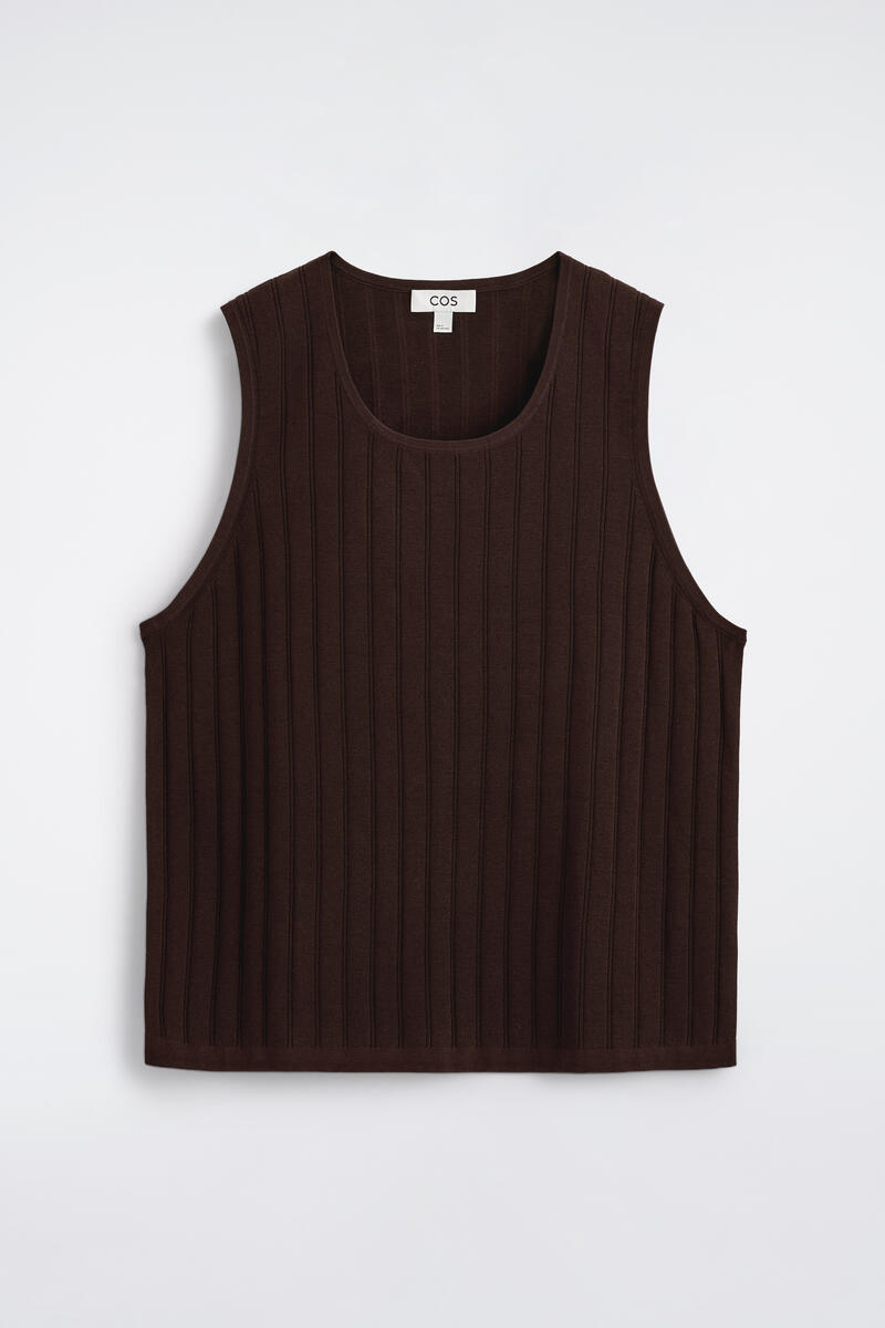 Ribbed-Knit Cotton Tank Top