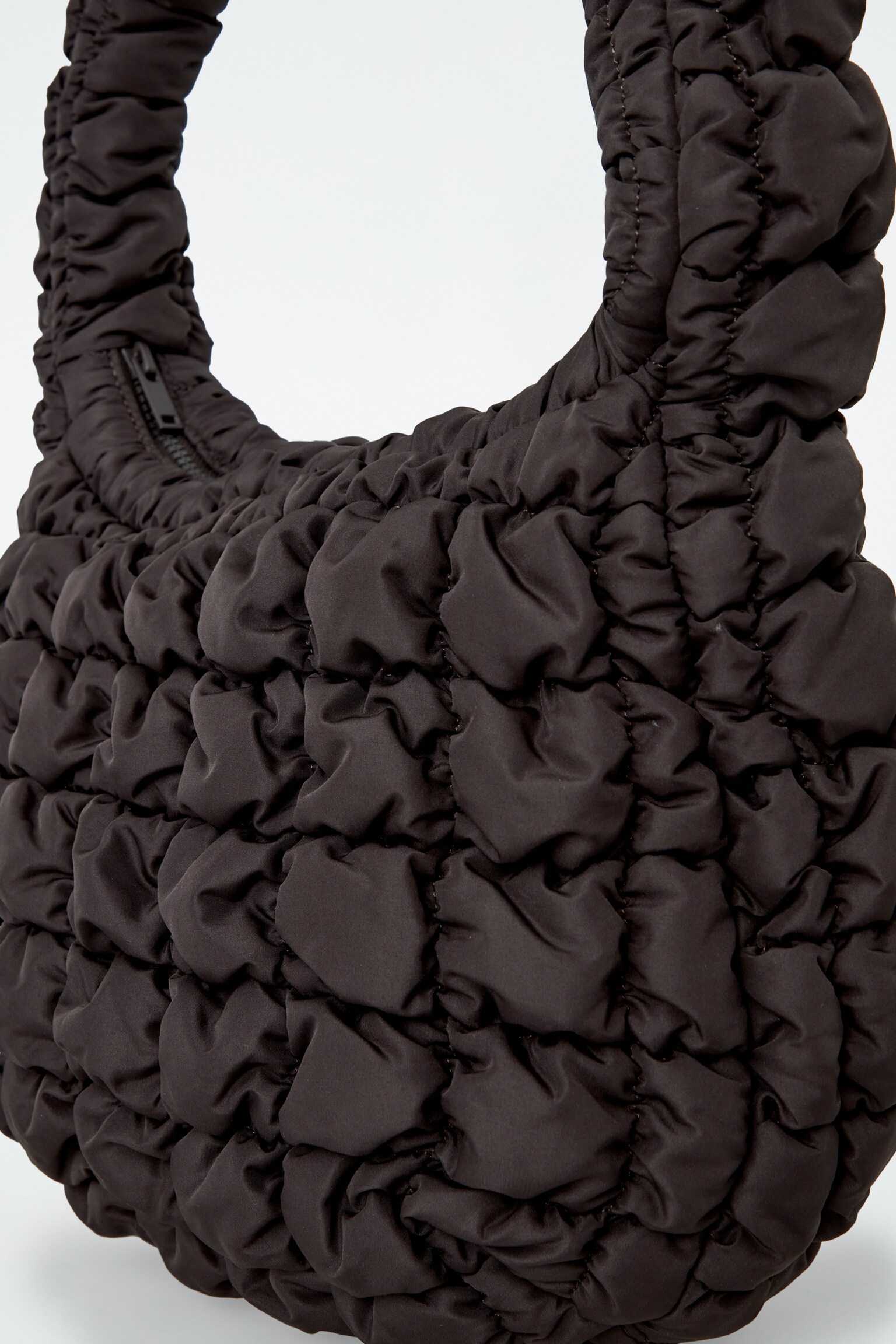 QUILTED MINI BAG - DARK BROWN/GREY/OFF-WHITE/BLACK/SILVER/LIGHT BLUE - 3