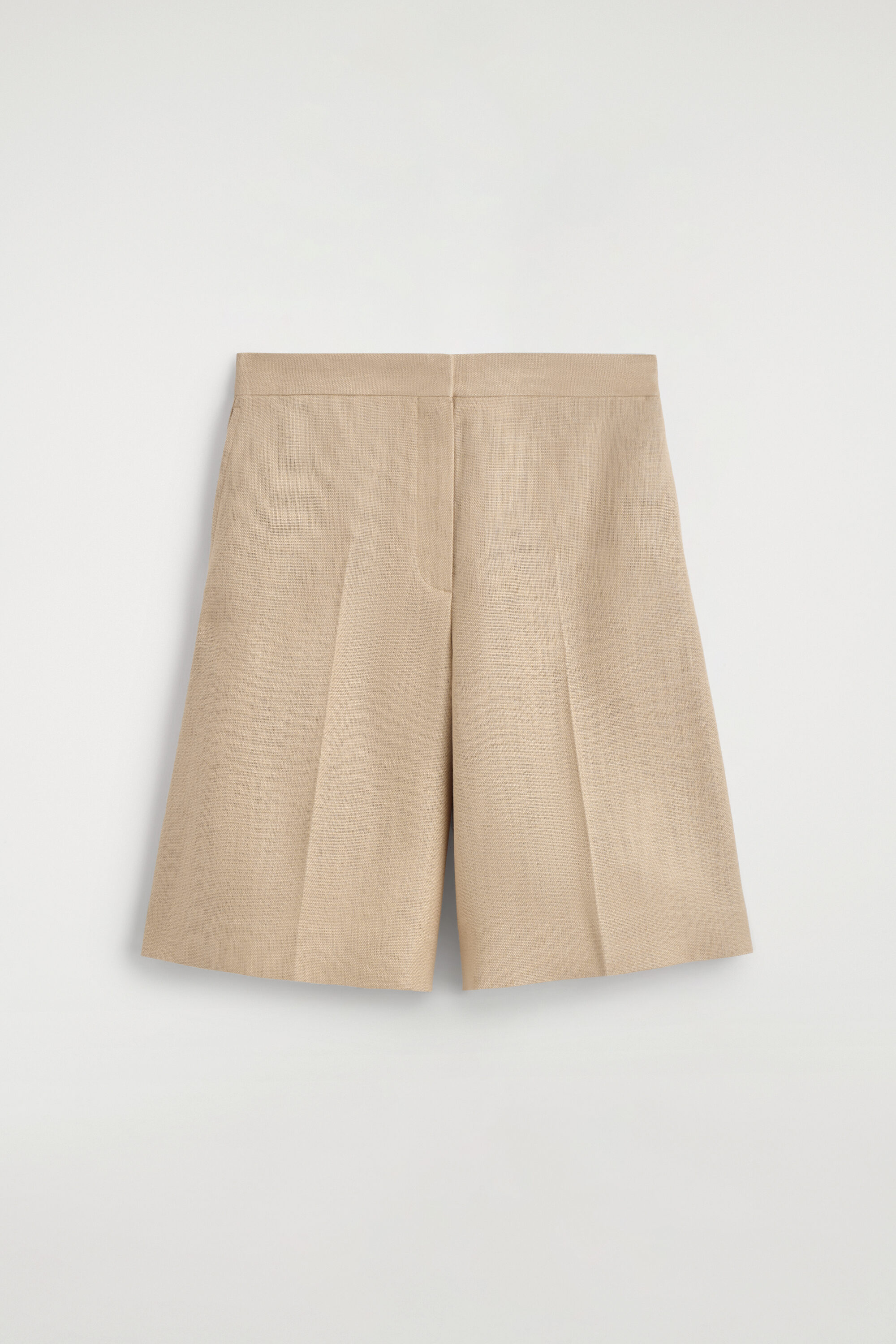 Longline Tailored Shorts - Beige