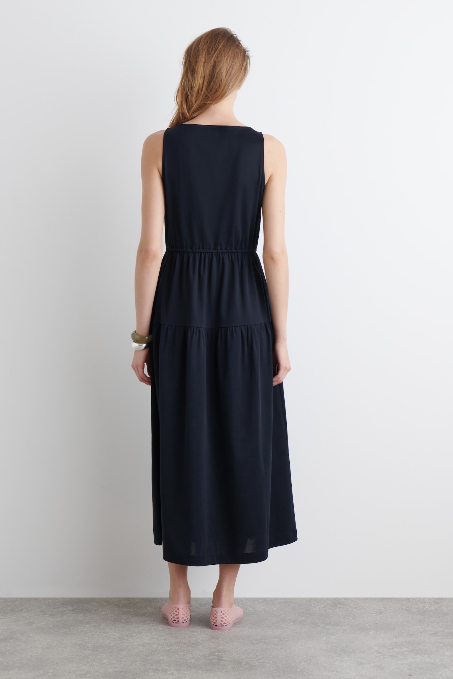 MIDIKLEID MIT U-BOOT-AUSSCHNITT UND RAFFUNGEN - NAVYBLAU/NAVYBLAU/WEISS/STREIFEN - 5