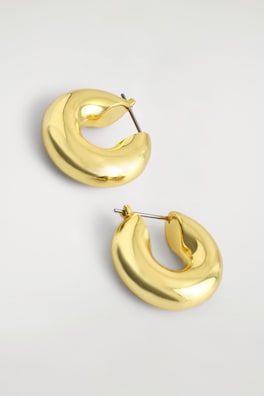 MINI CHUNKY HOOP EARRINGS — GOLD 3