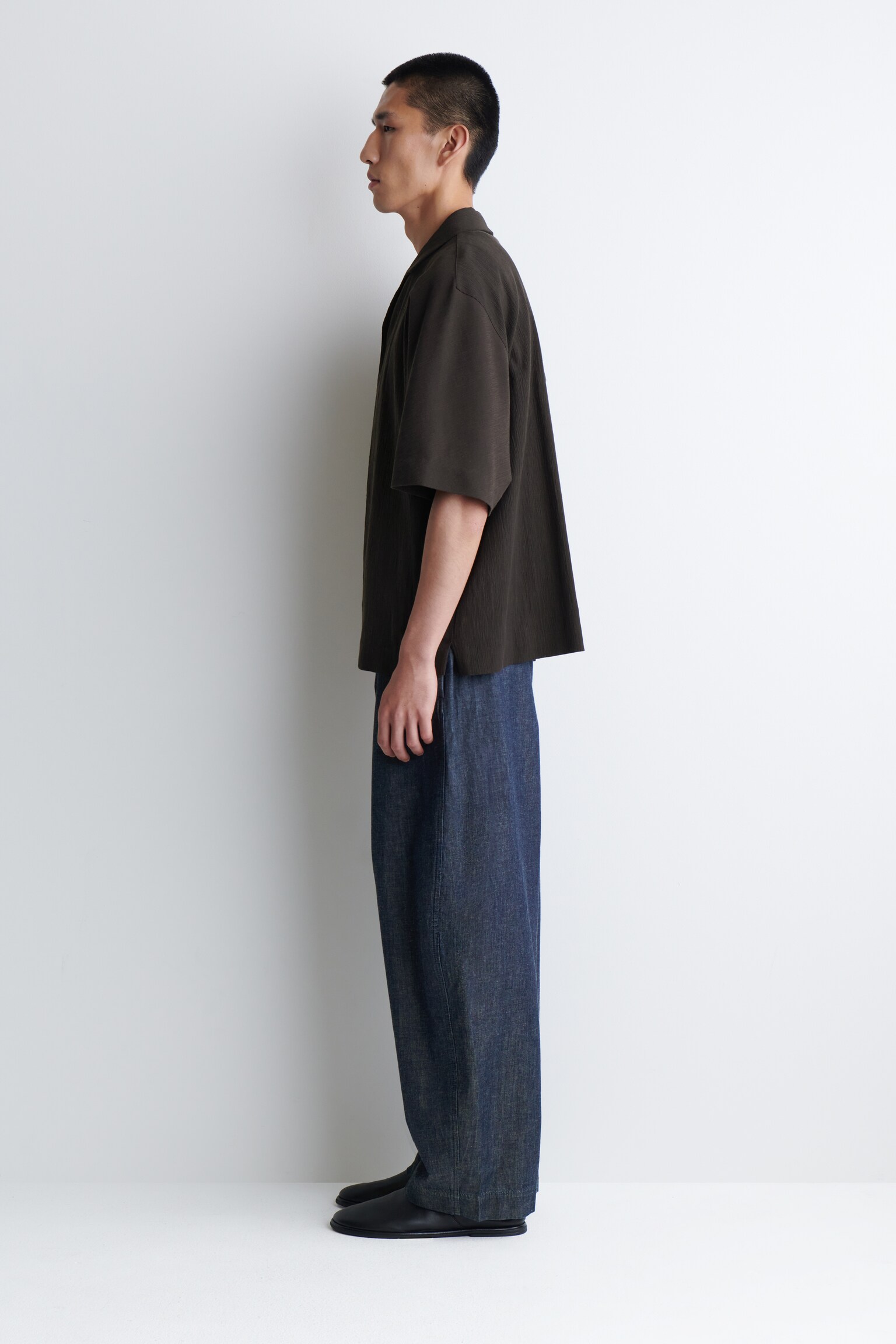 PANTALON COURT EN DENIM - GRIS-BLEU - 5