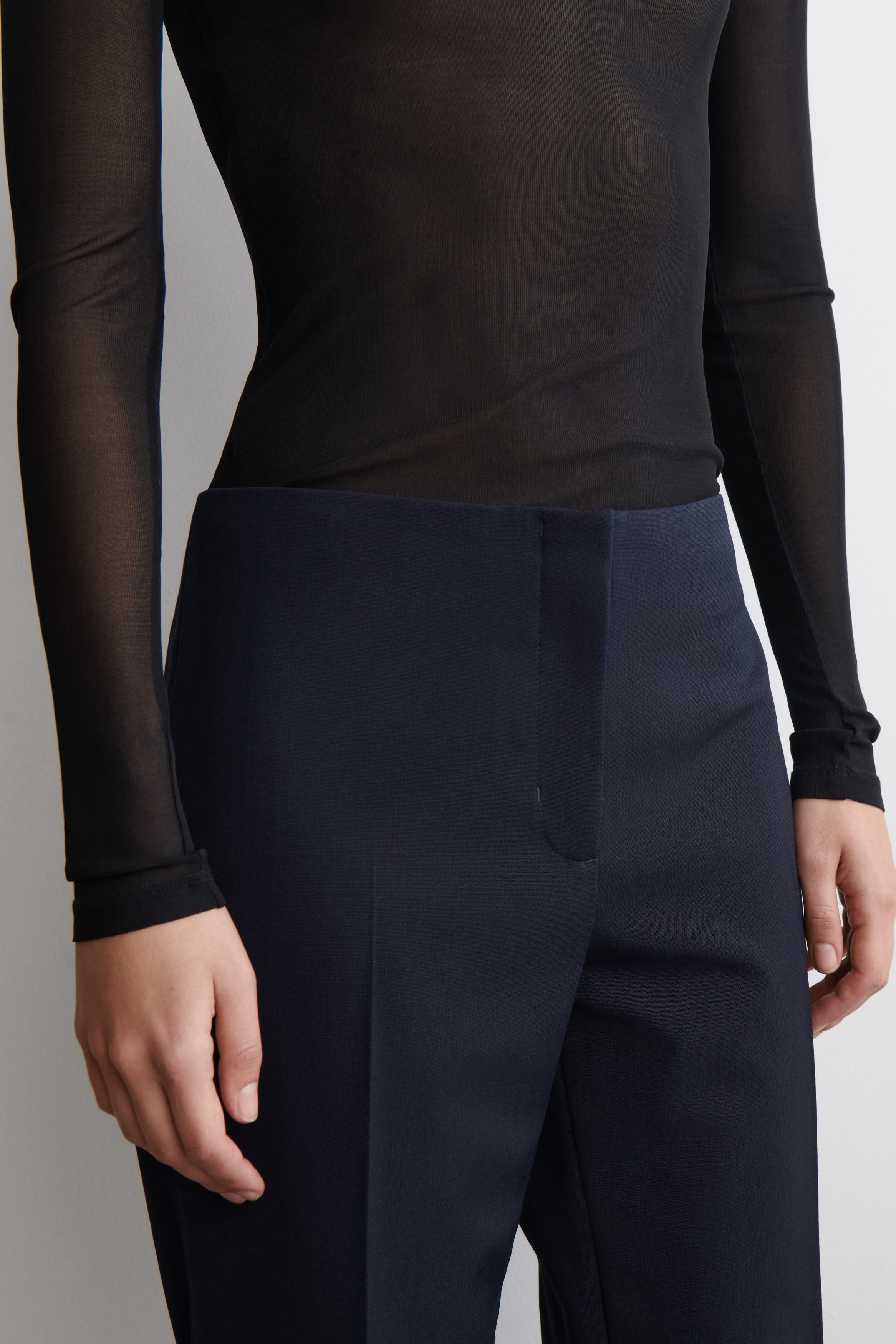 SLIM WOOL-BLEND PANTS - thumbnail 2