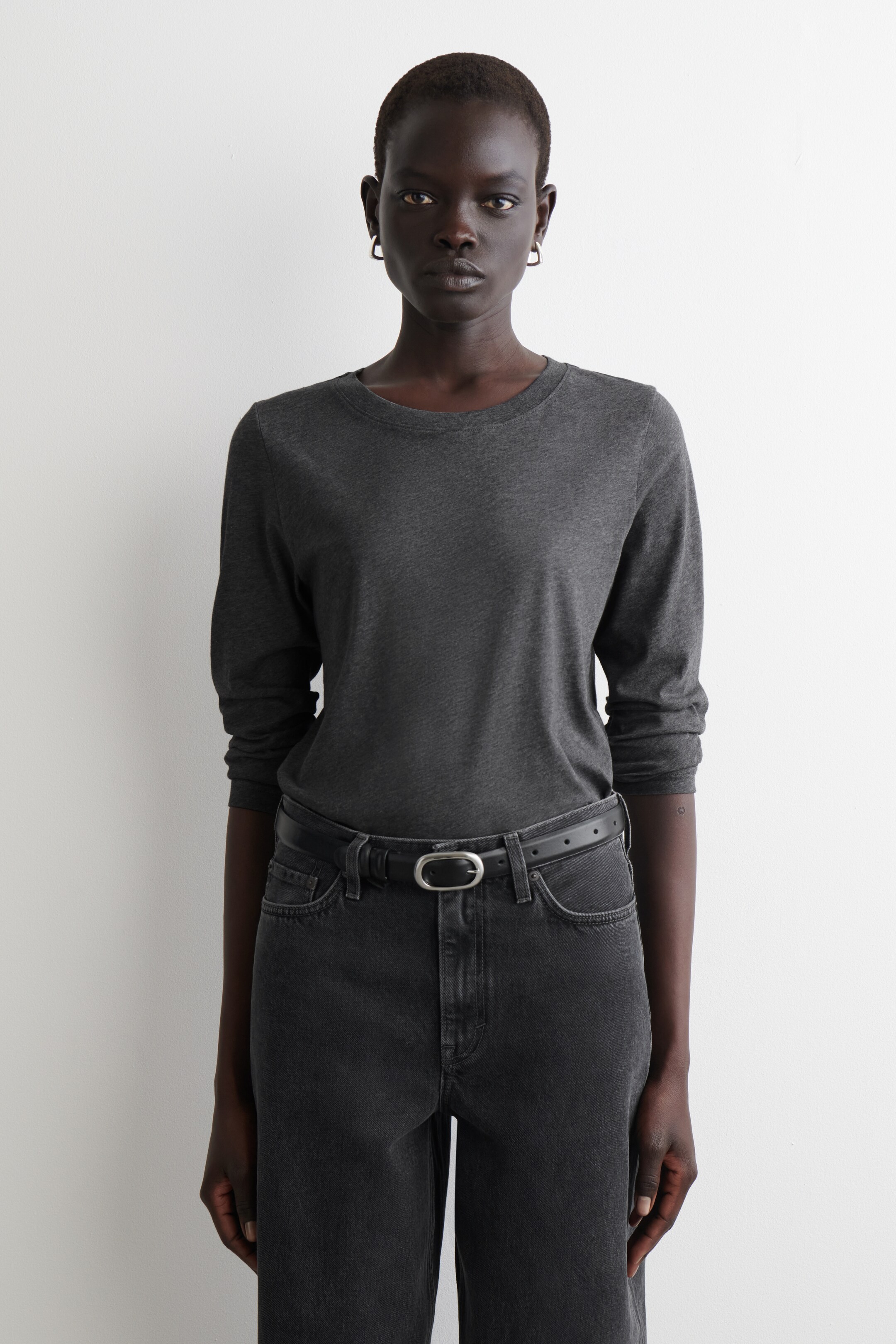 Agrandir l'image: T-SHIRT 24/7 À MANCHES LONGUES - GRIS CHINÉ - FEMME | H&M CH 1