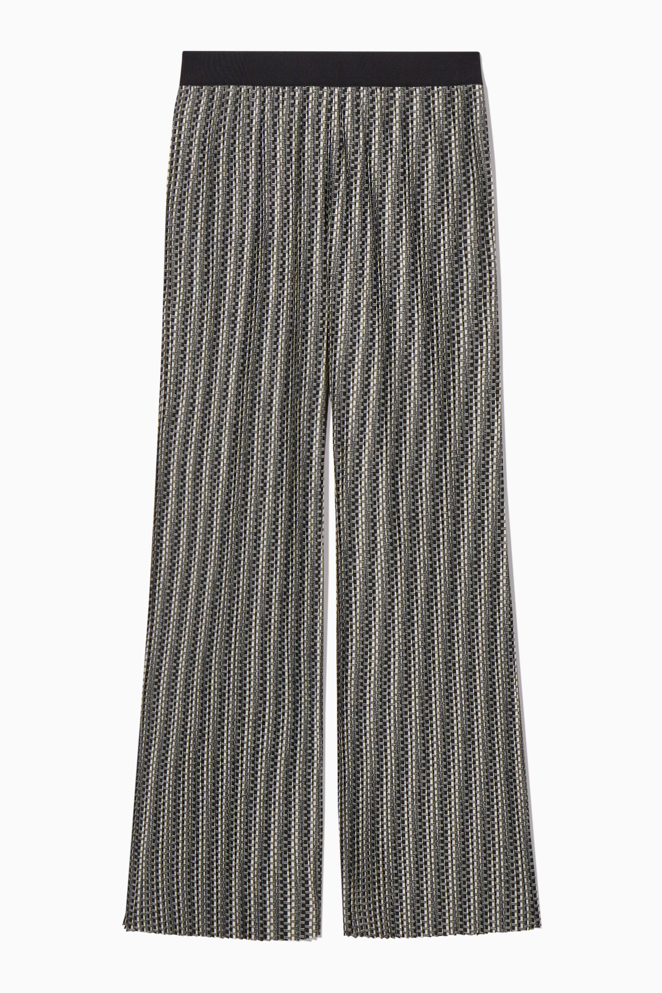 View larger image: PLISSÉ TROUSERS - BLACK / WHITE / PRINTED - Ladies | H&M GB 1
