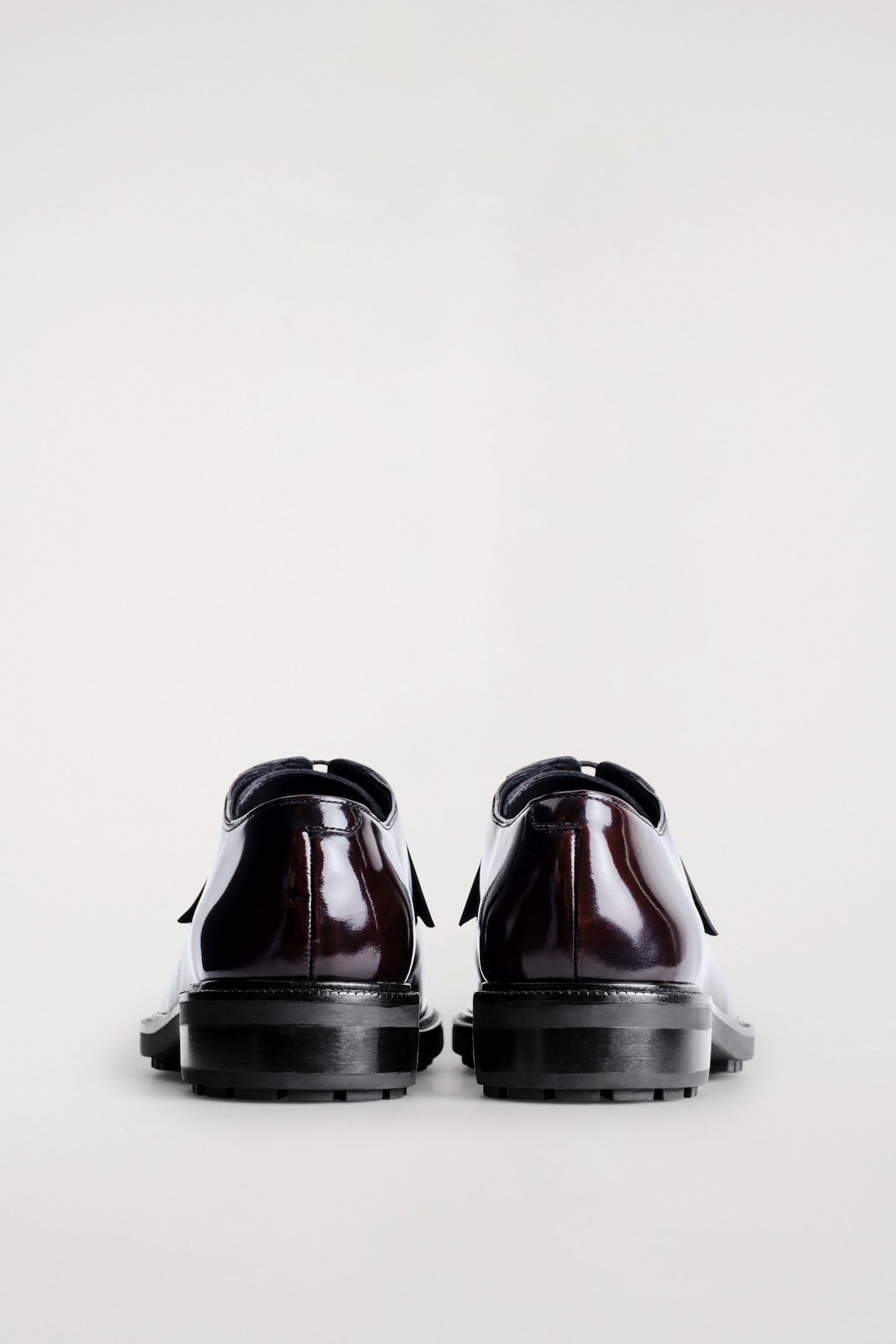 LEATHER OXFORD SHOES — BORDEAUX