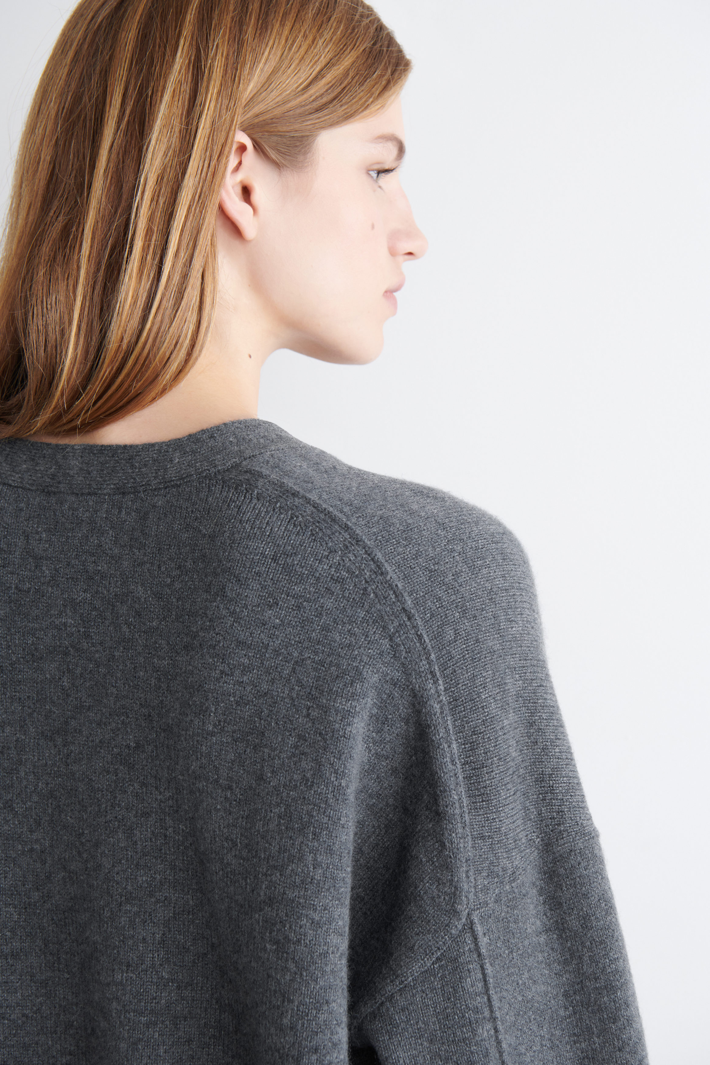 CASHMERE V-NECK CARDIGAN - GRAY MÉLANGE | COS US