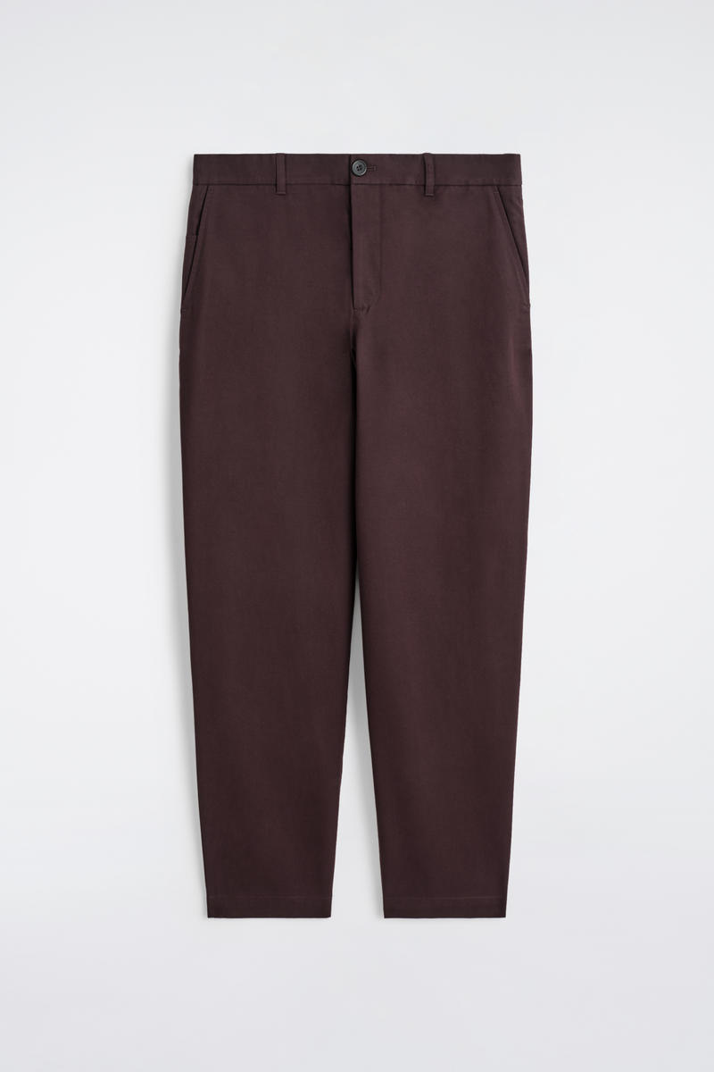 Cos Cotton Straight-leg Chinos In Red