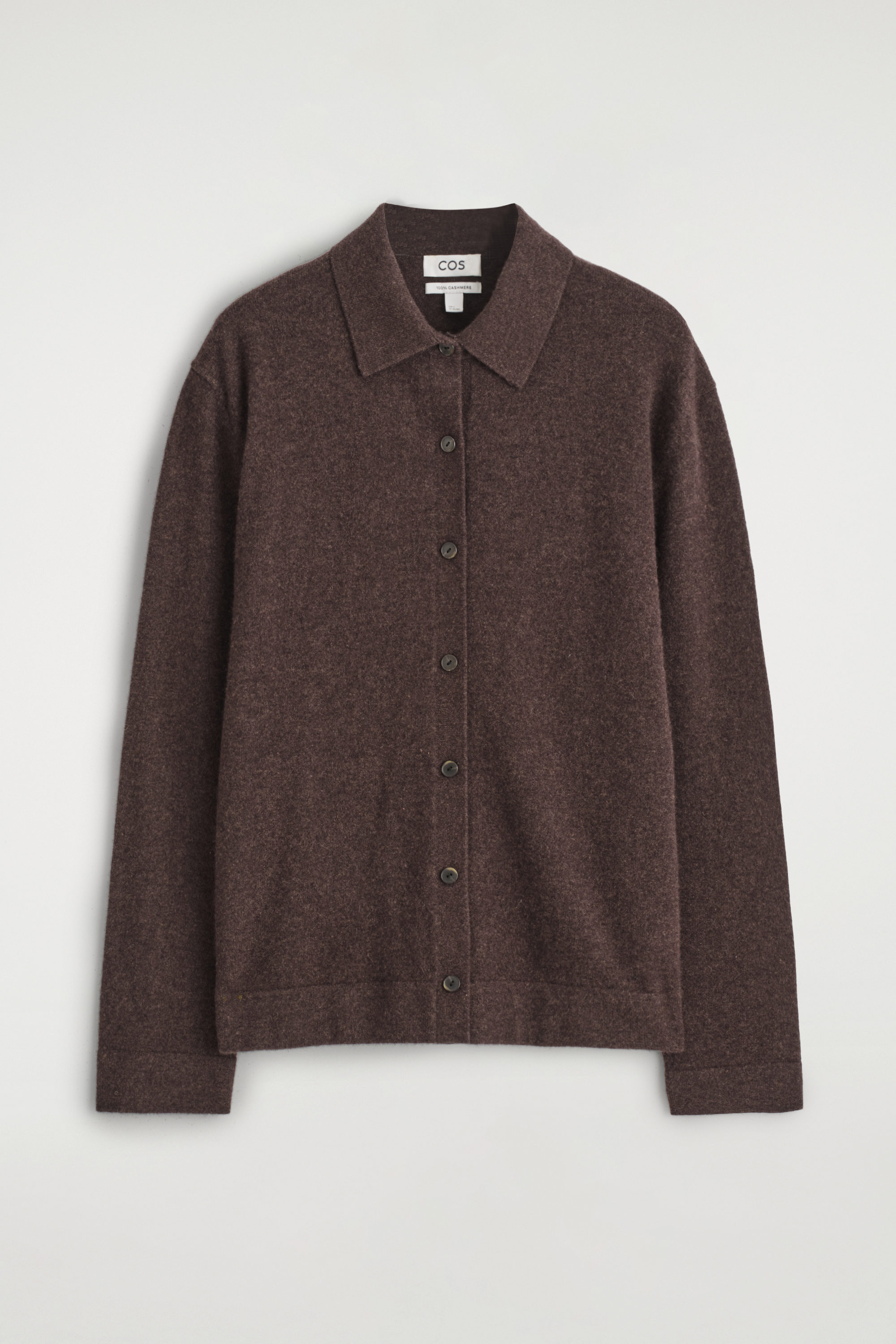 CASHMERE SHIRT - DARK BROWN | COS