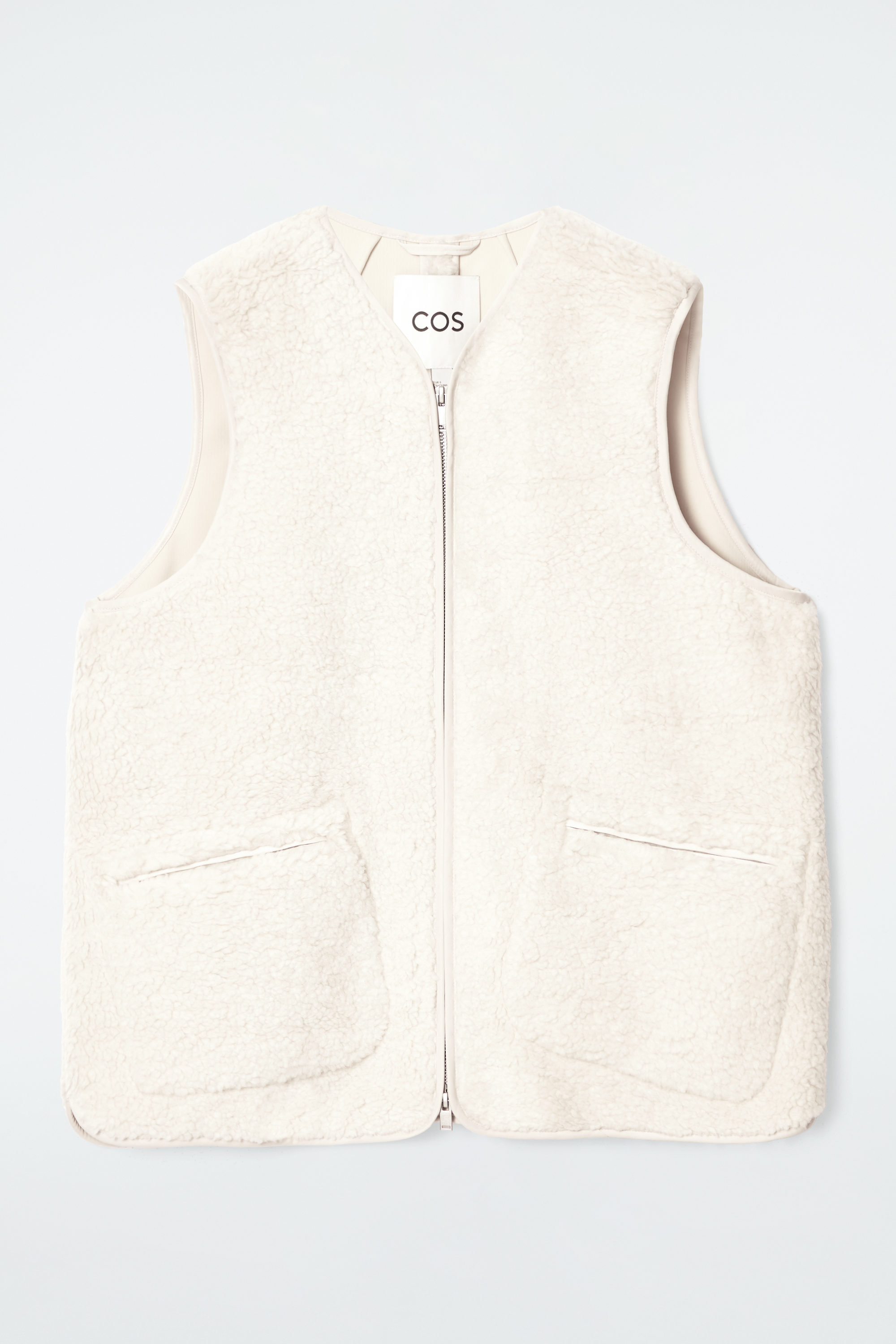 CROPPED PADDED HYBRID GILET - BEIGE | COS