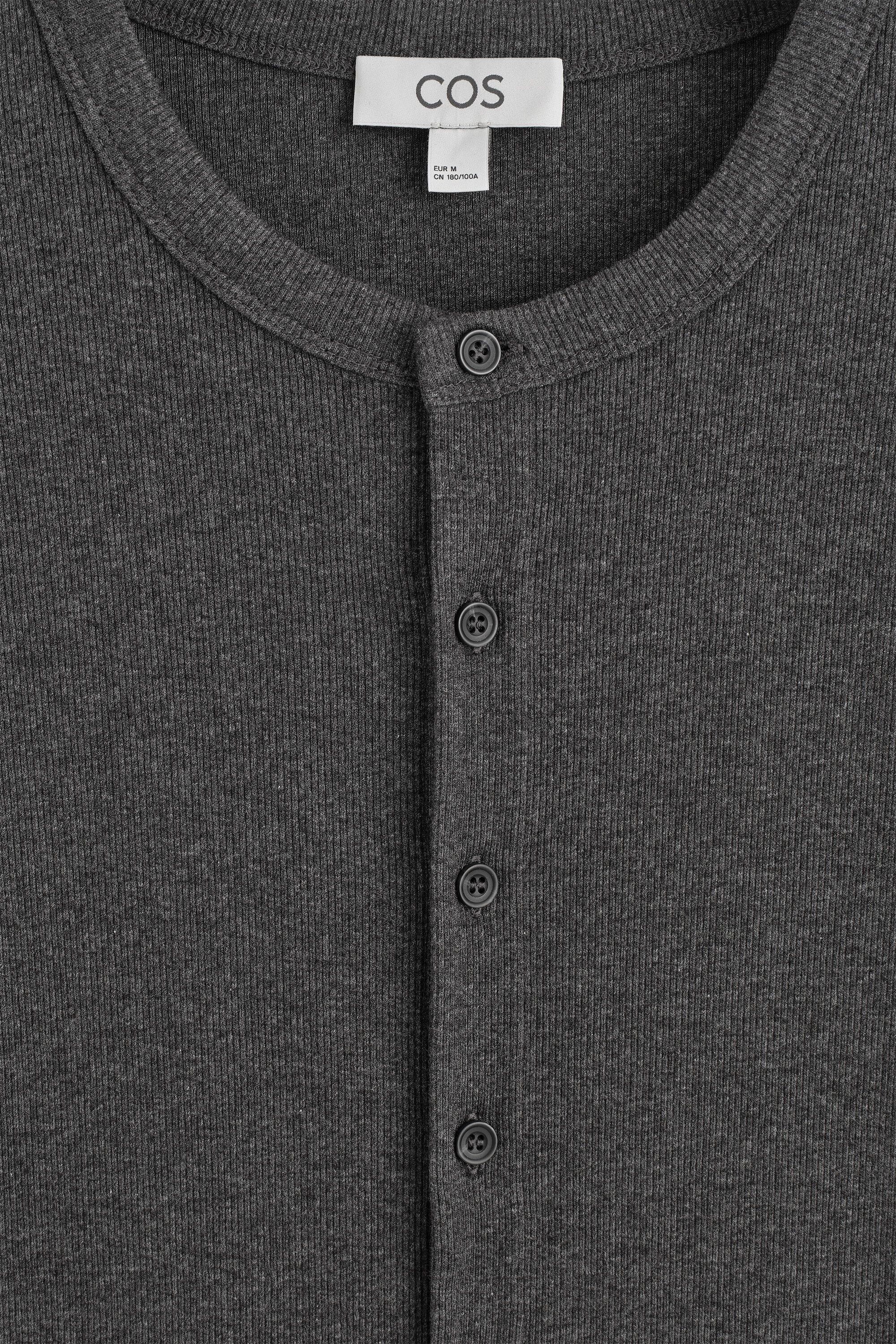 SLIM RIBBED COTTON CARDIGAN - GRAY MÉLANGE | COS US