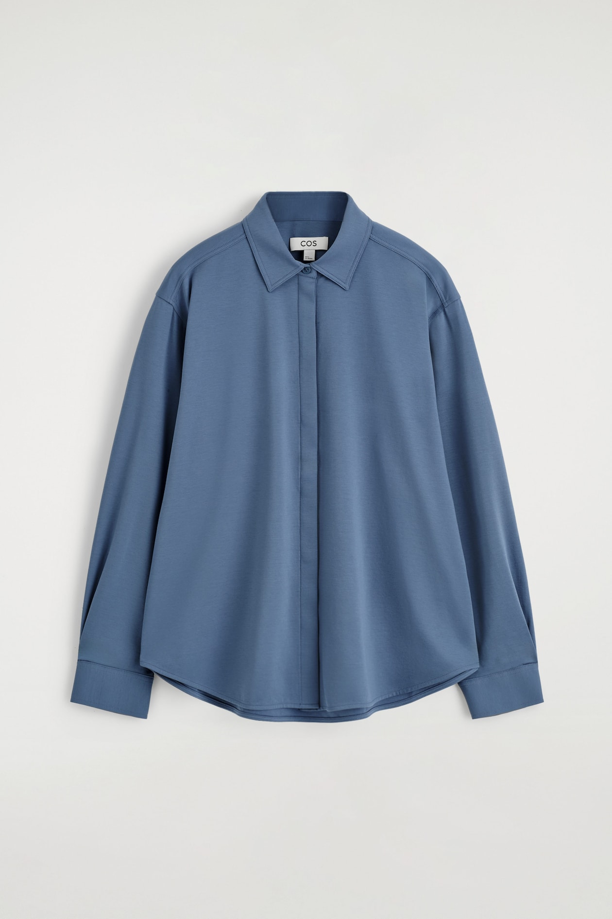 PIMA COTTON-JERSEY SHIRT — BLUE