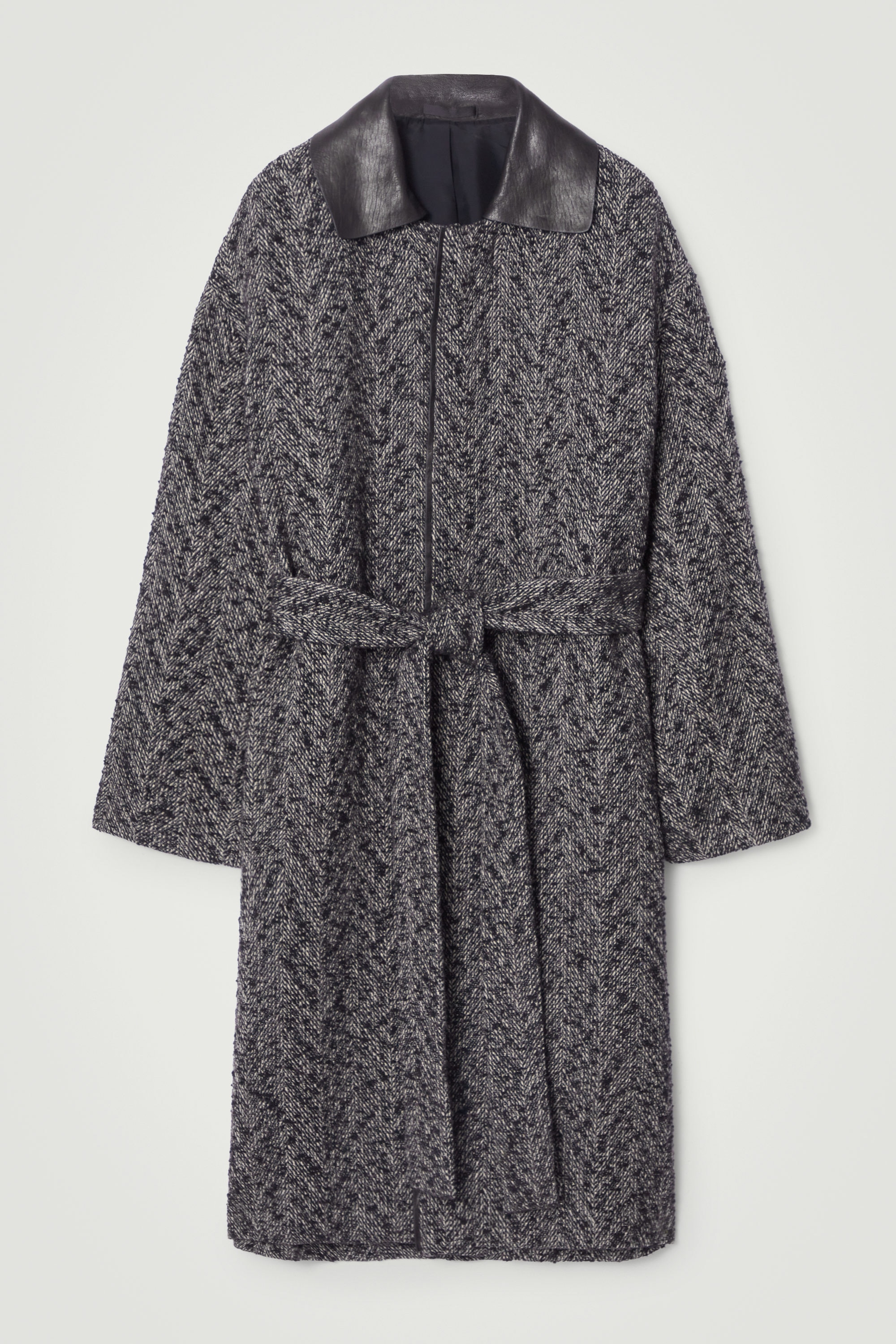 Light Wool Herringbone Coat by Camiel Fortgens- La Garçonne