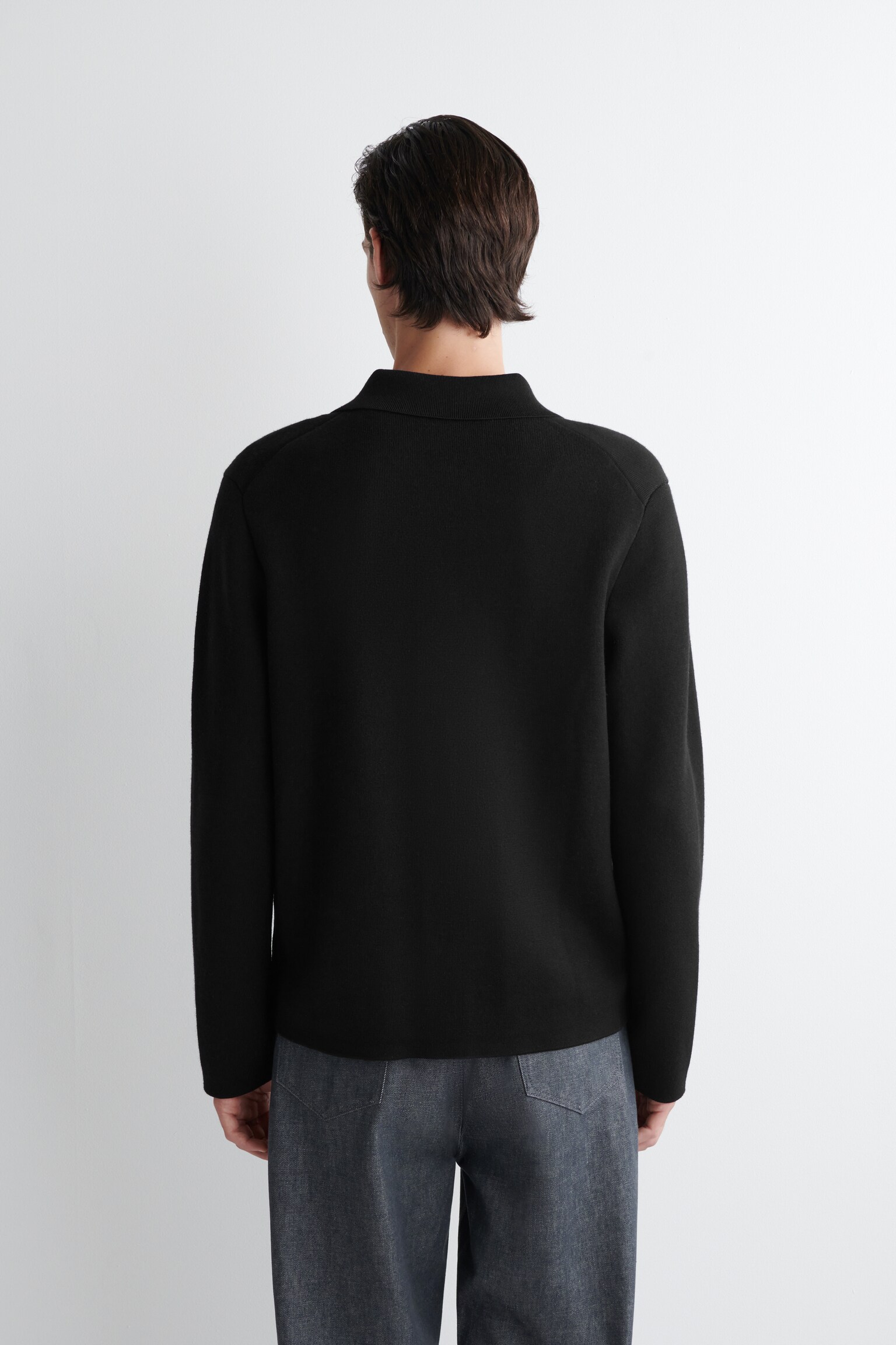CHAQUETA DE LANA DE DOBLE FAZ - NEGRO - 6