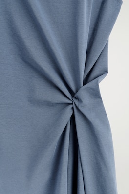 TWIST-DETAIL JERSEY MIDI DRESS — BLUE 5