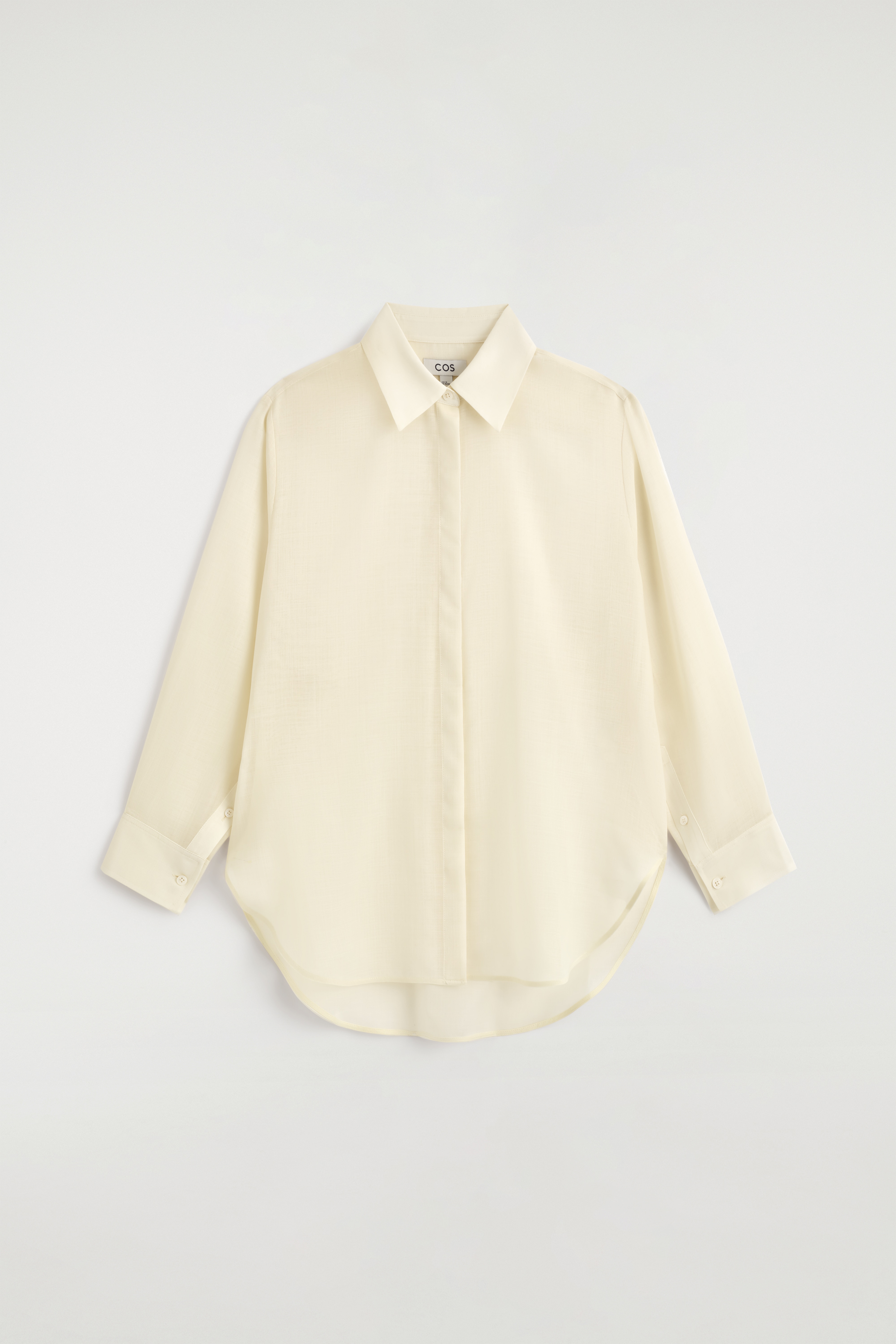 FLUID WOOL-VOILE SHIRT - שמנת