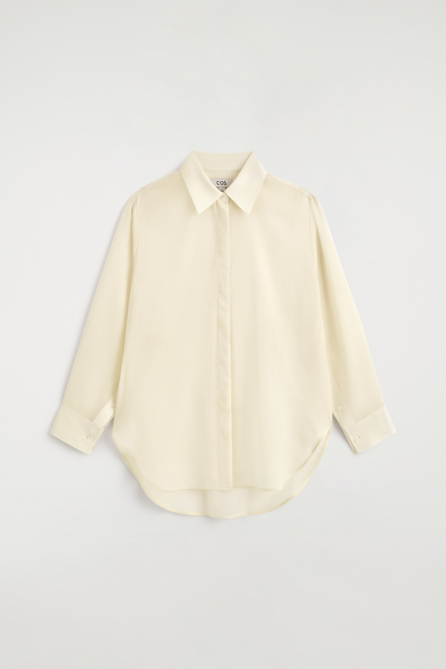 CAMICIA IN VOILE DI LANA FLUIDA - CREMA - 1