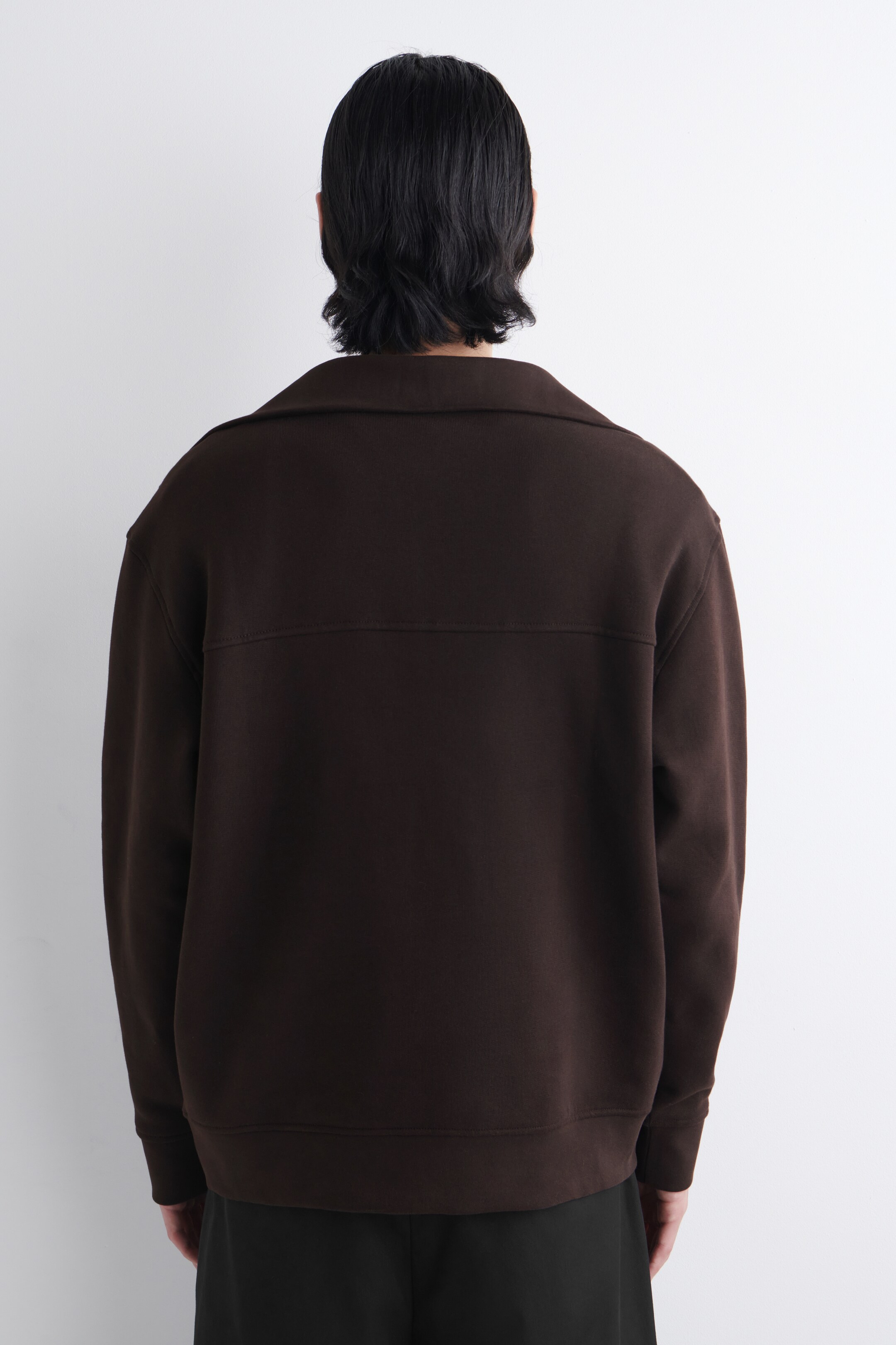 Agrandir l'image: SWEAT À COL CHEMINÉE ZIPPÉ - BRUN FONCÉ - HOMME | H&M FR 4